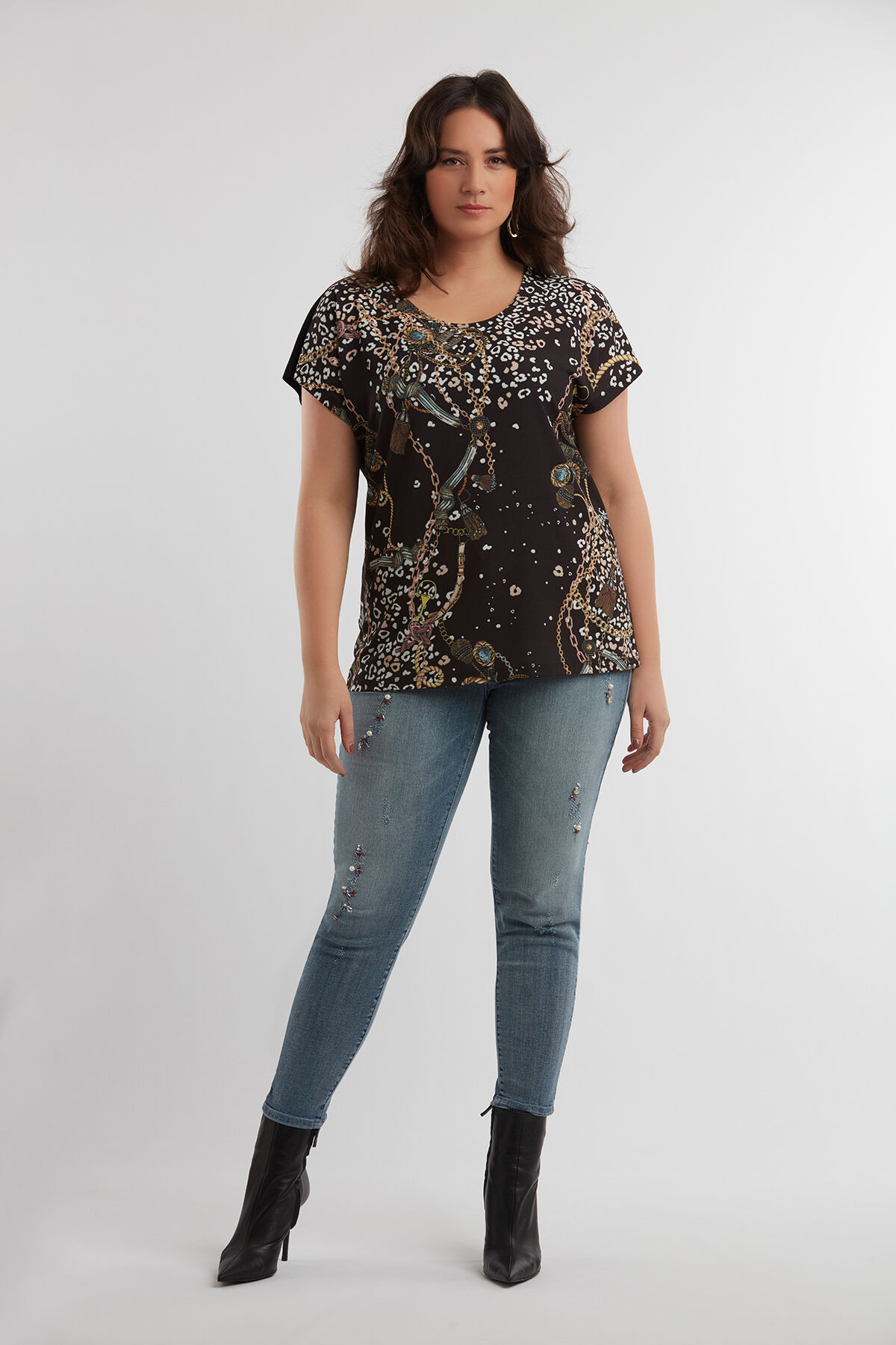 T-shirt met panelprint image number 3