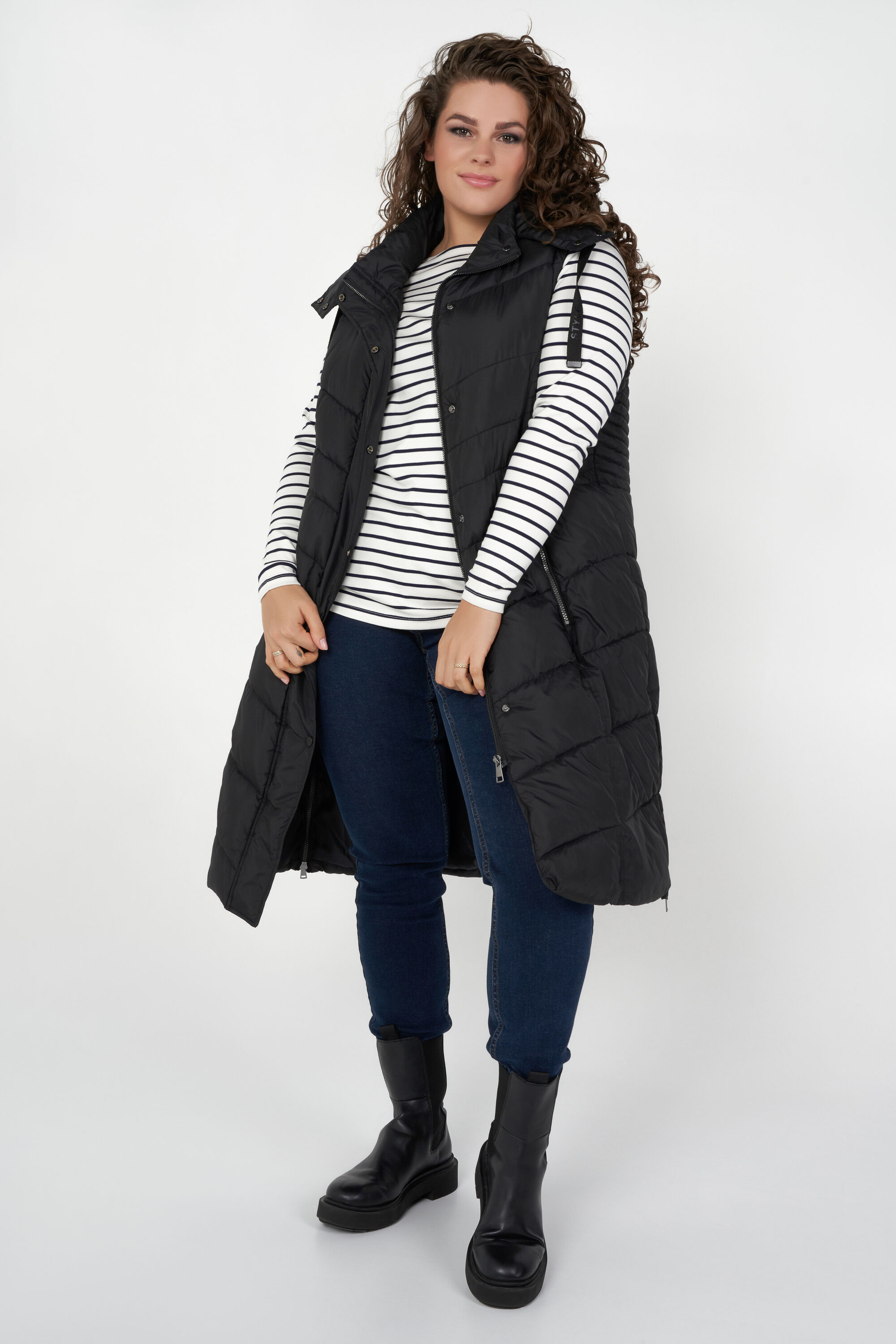 Lange gewatteerde jas image number 4