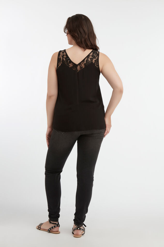 Mouwloze top met kant image number 3