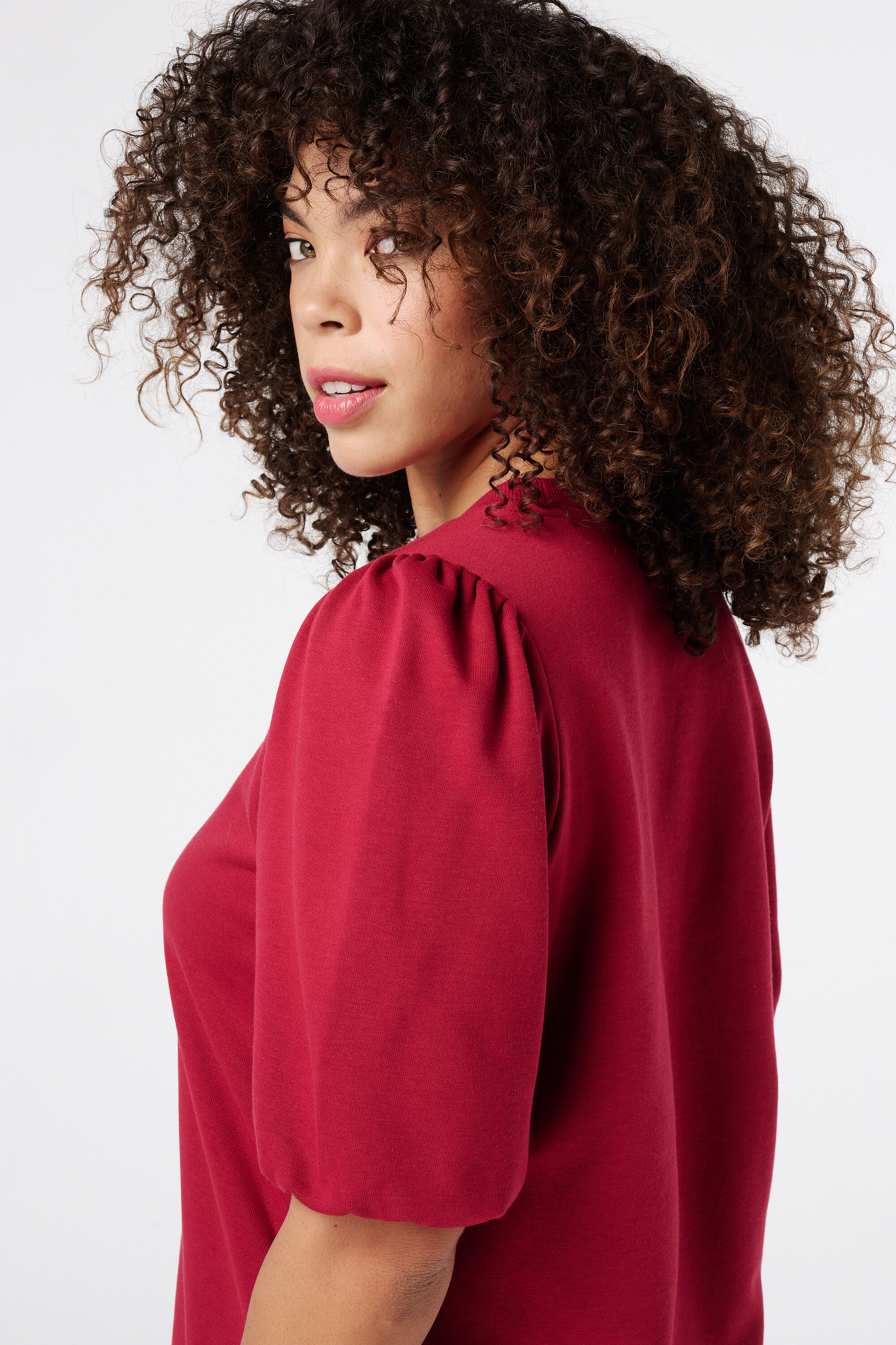 Jurk met korte pofmouwen image number 4