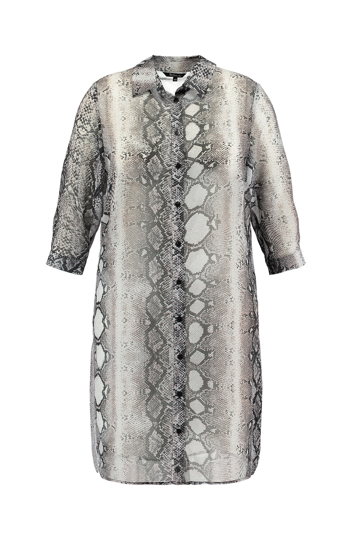 Transparante blouse met slangenprint image number 1