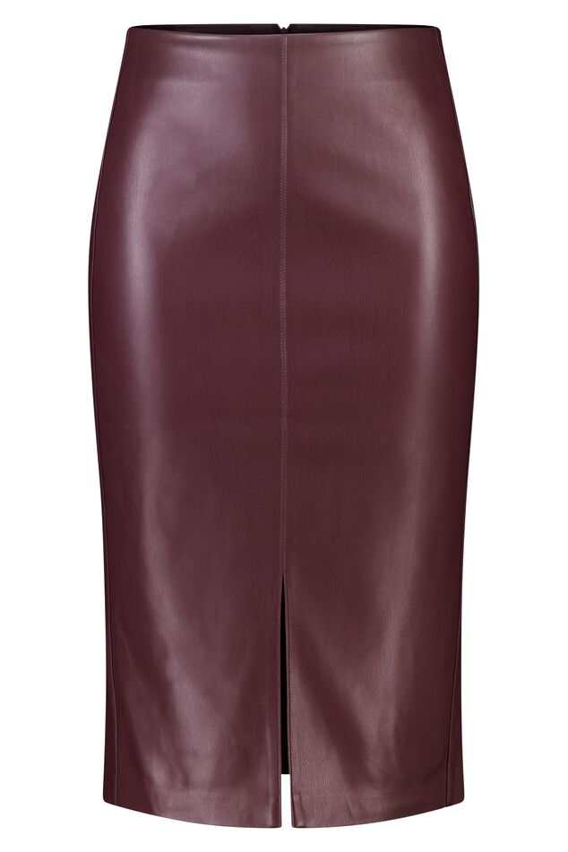 GORGLITTER Elegante damesrok, midirok, kunstlederen rok, bodycon, partyrok met split, lange rok, festival-outfit, bordeaux, M GORGLITTER Elegante damesrok, midirok, kunstlederen rok, bodycon, partyrok met split, lange rok, festival-outfit, bordeaux, M