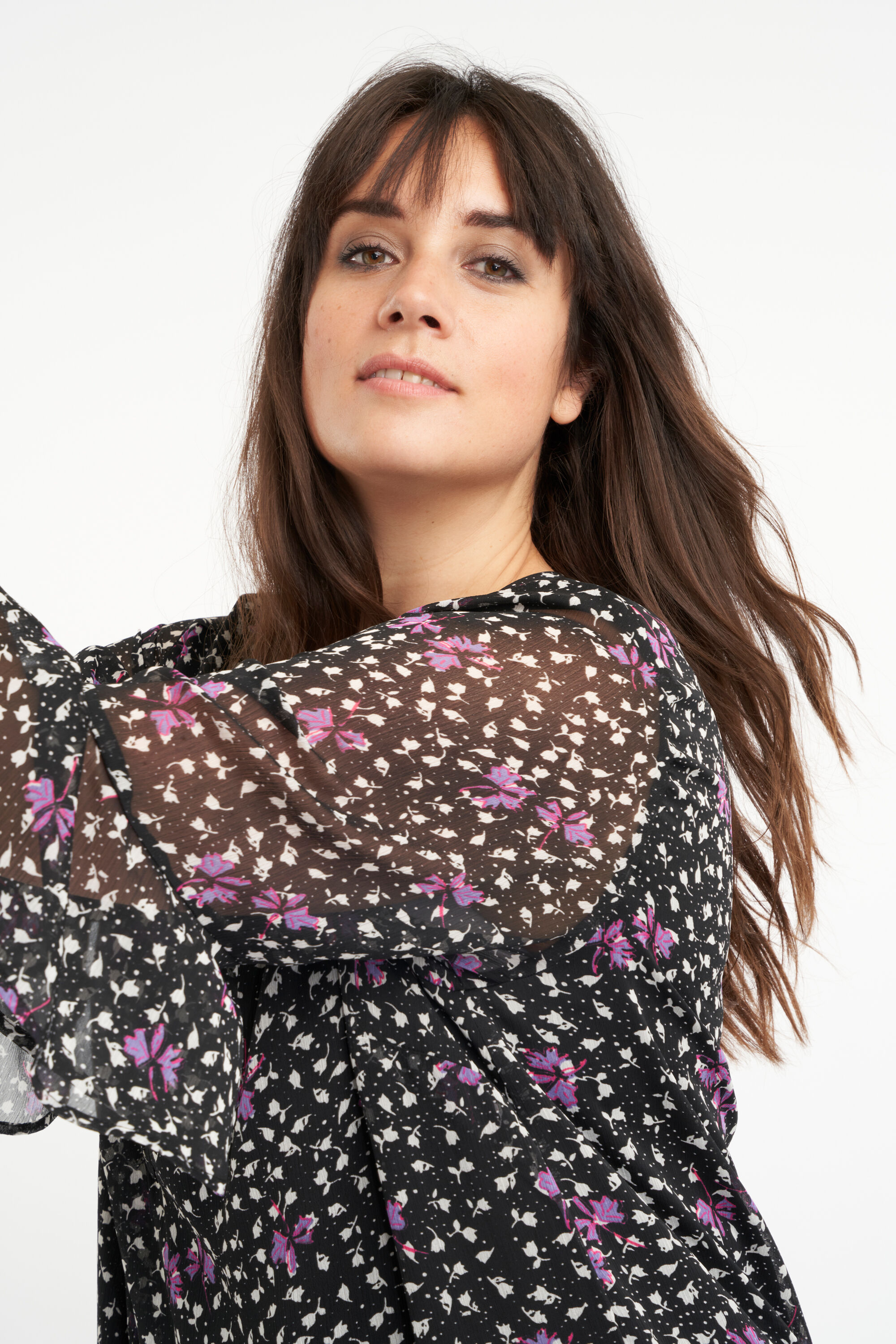 Jurk met volant en print image number 4