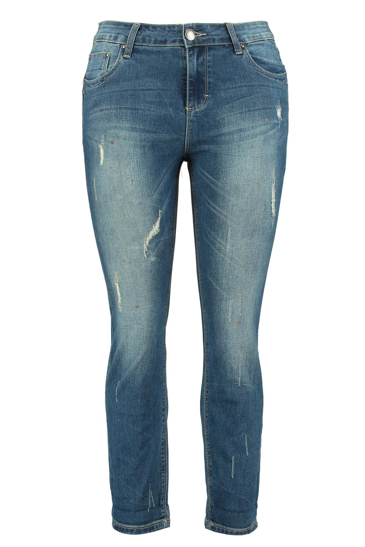 Slim fit jeans met knopen image number 1