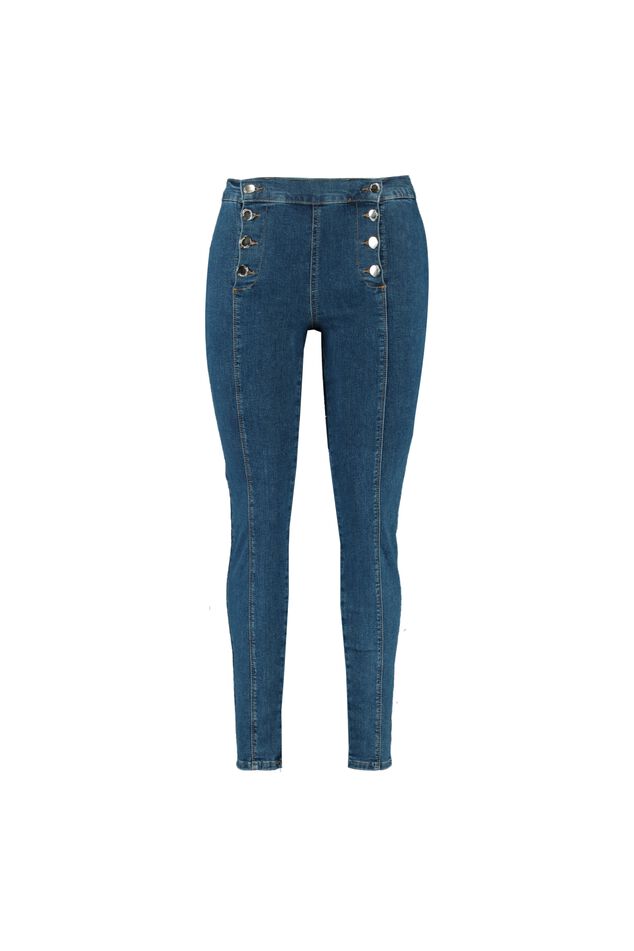 Slim fit jeans met knopen image number 1