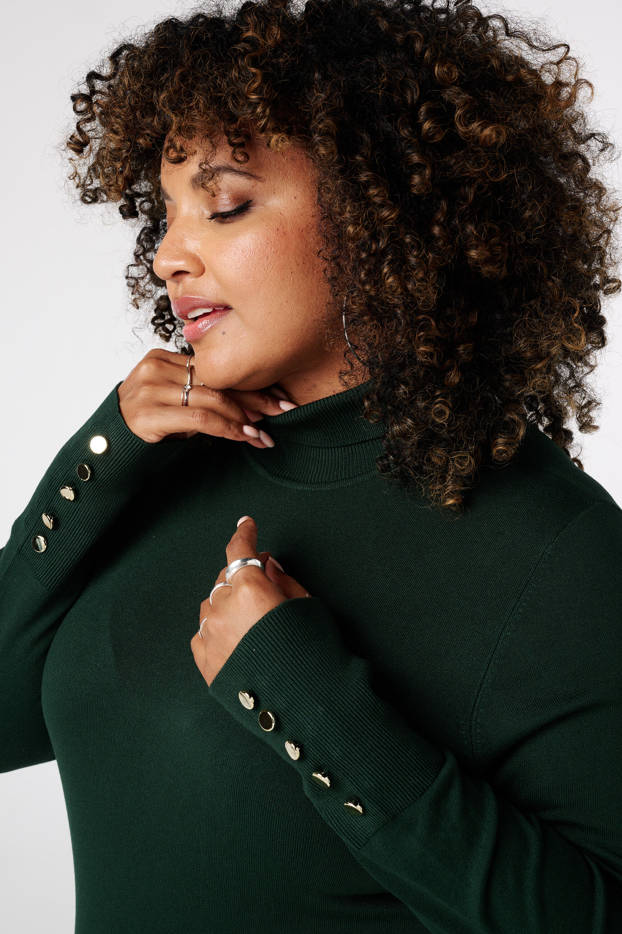 Trui met turtle neck en sierknopen image number 4