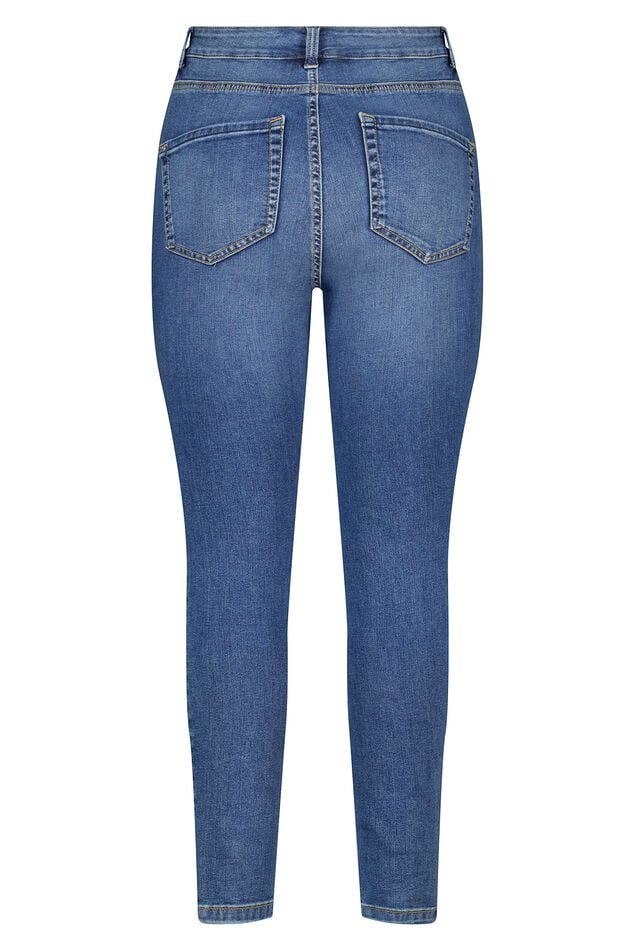 Skinny leg high waist jeans CHERRY image number 2