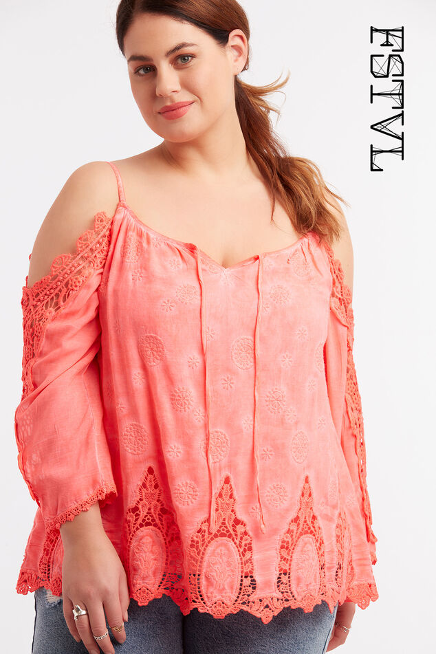 Blouse met open schouders image number 0