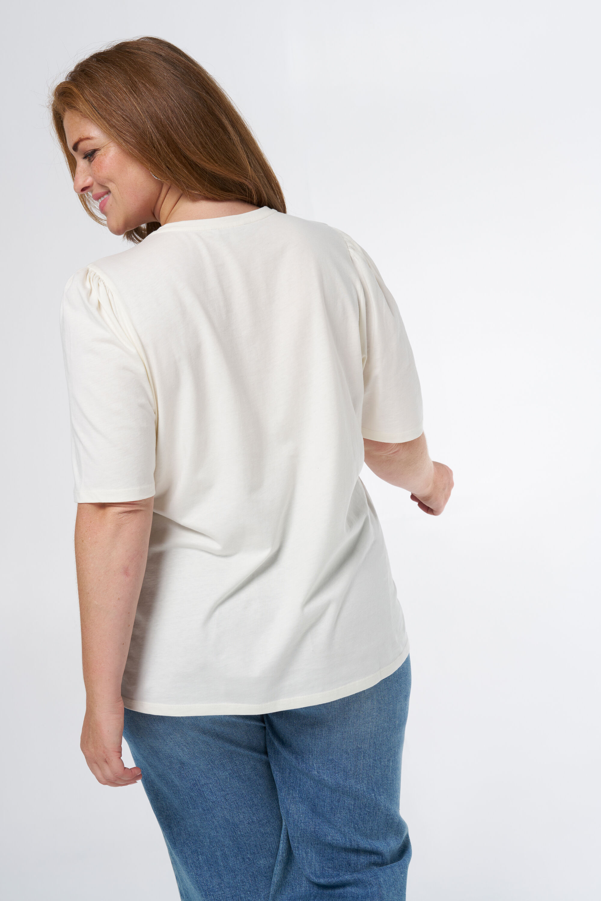 T-shirt met geborduurde tekst image number 3