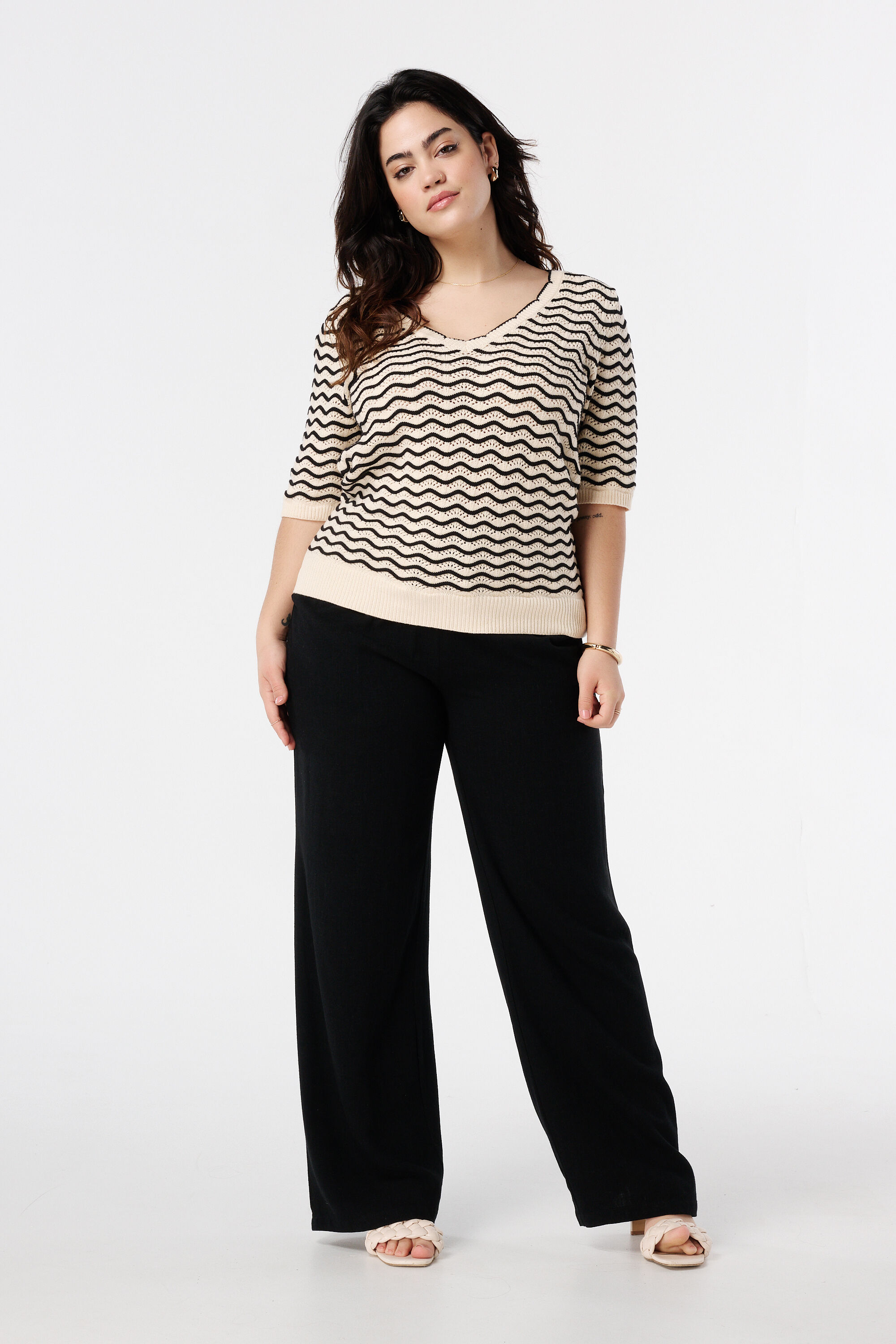 Gebreide trui met strepen image number 5