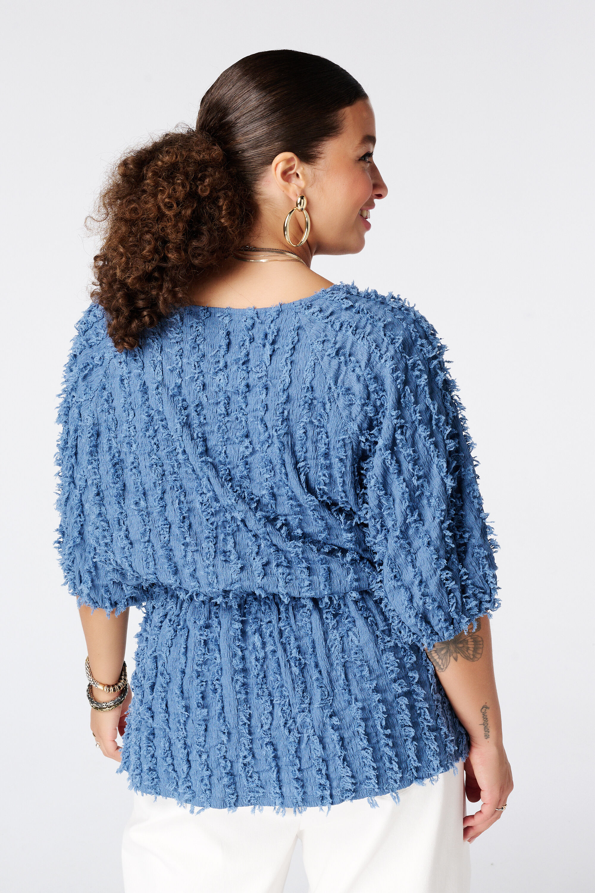 Harige top met drawstring image number 3