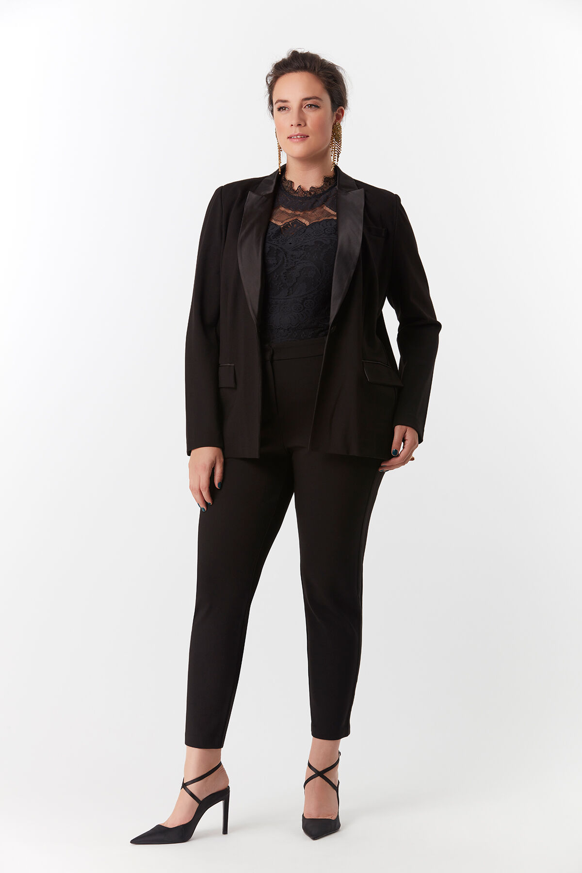 Blazer met glans revers image number 3