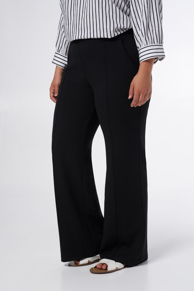 Broek met stretch en wijde pijpen image number 3