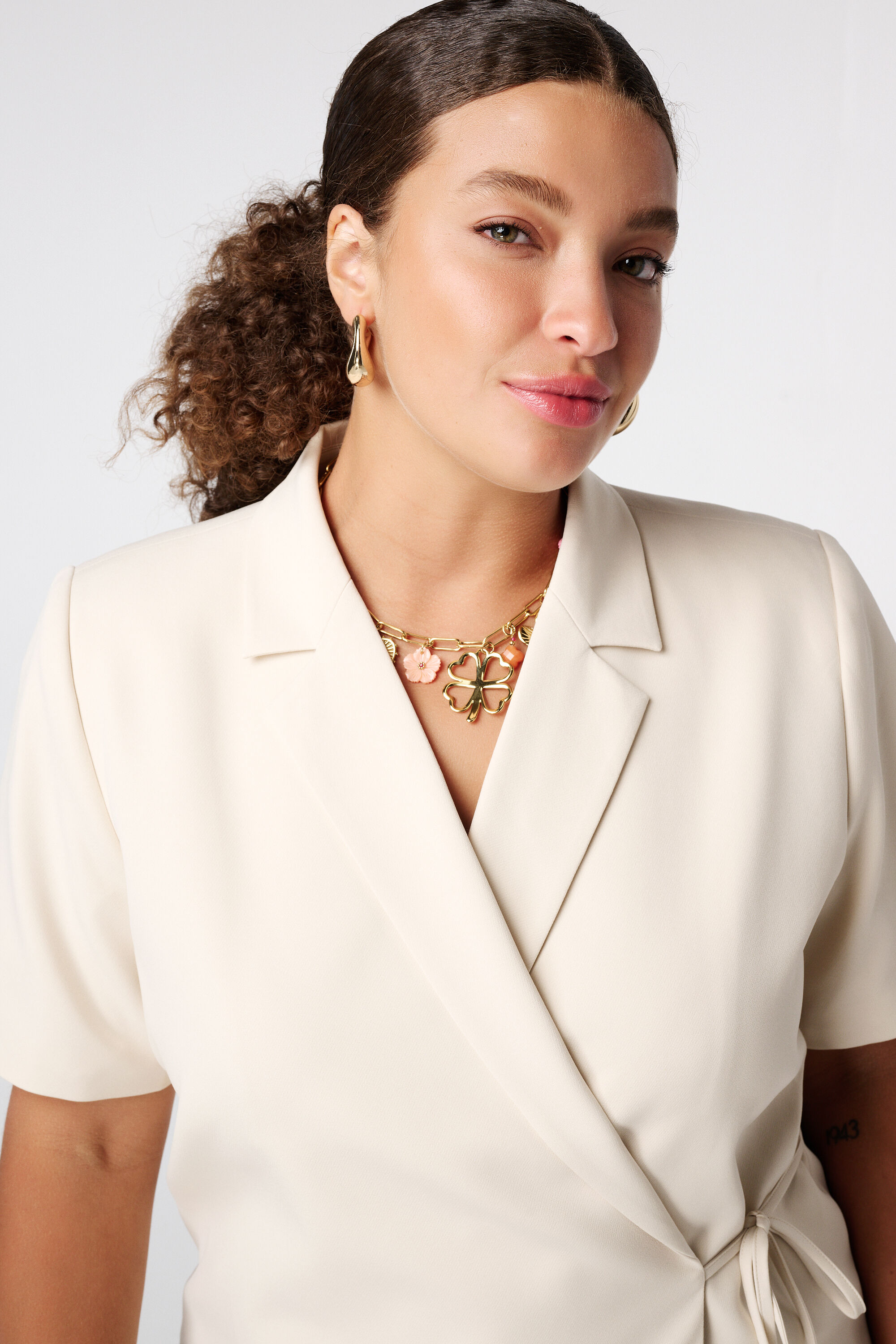 Overslag blazer korte mouwen image number 4