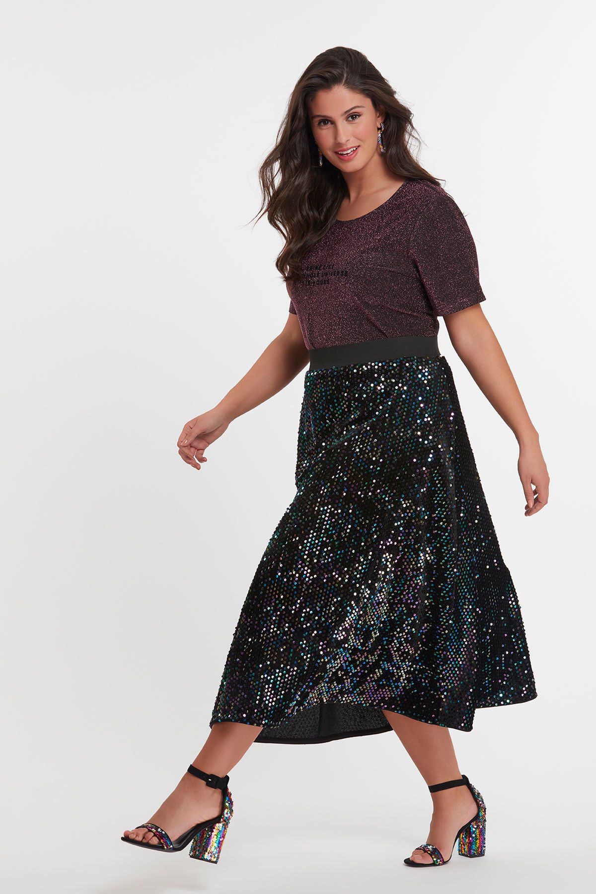 Glitter cheap rok dames