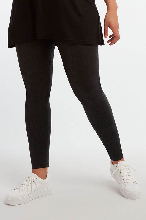 Wetlook legging met craquel&eacute; print image number 5