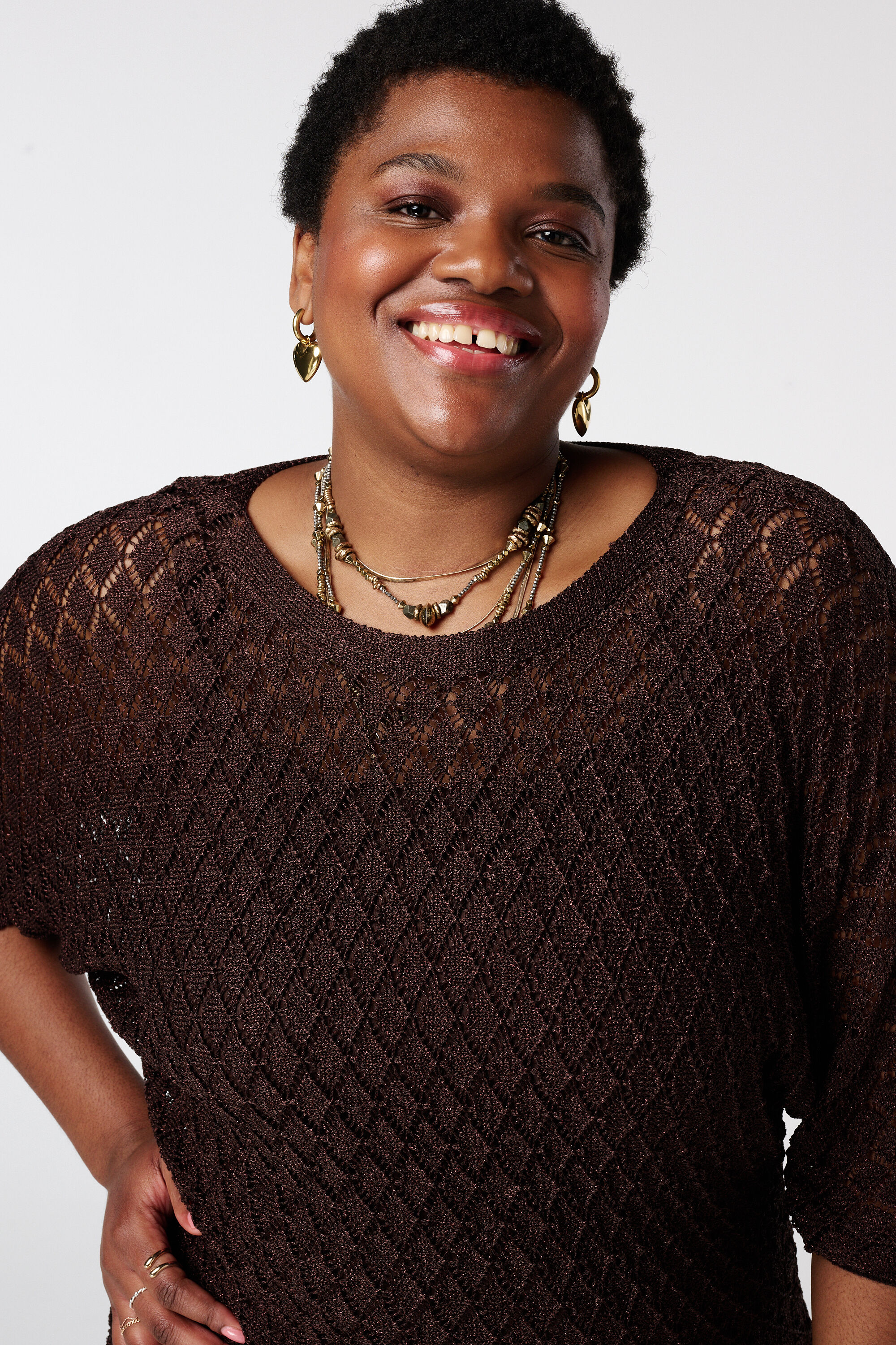 Gehaakte trui met lurex image number 4