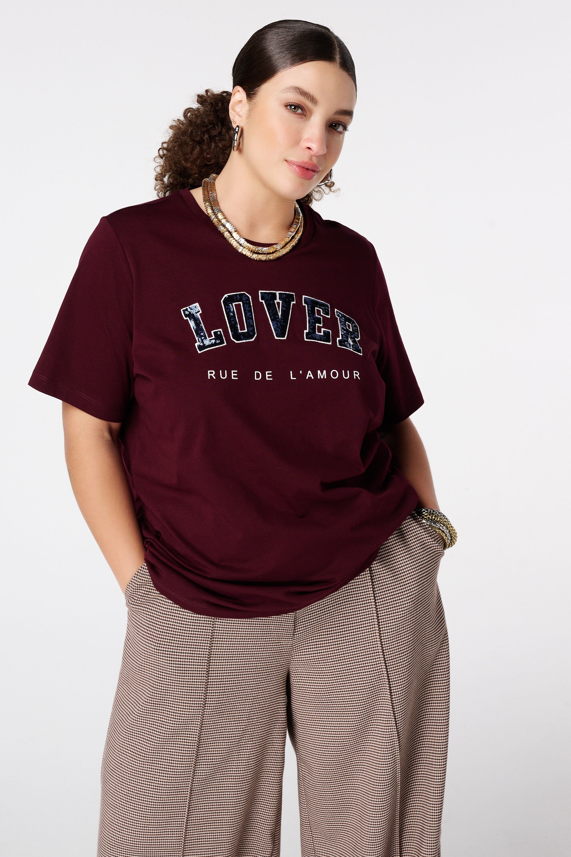 T-shirt met pailletten 