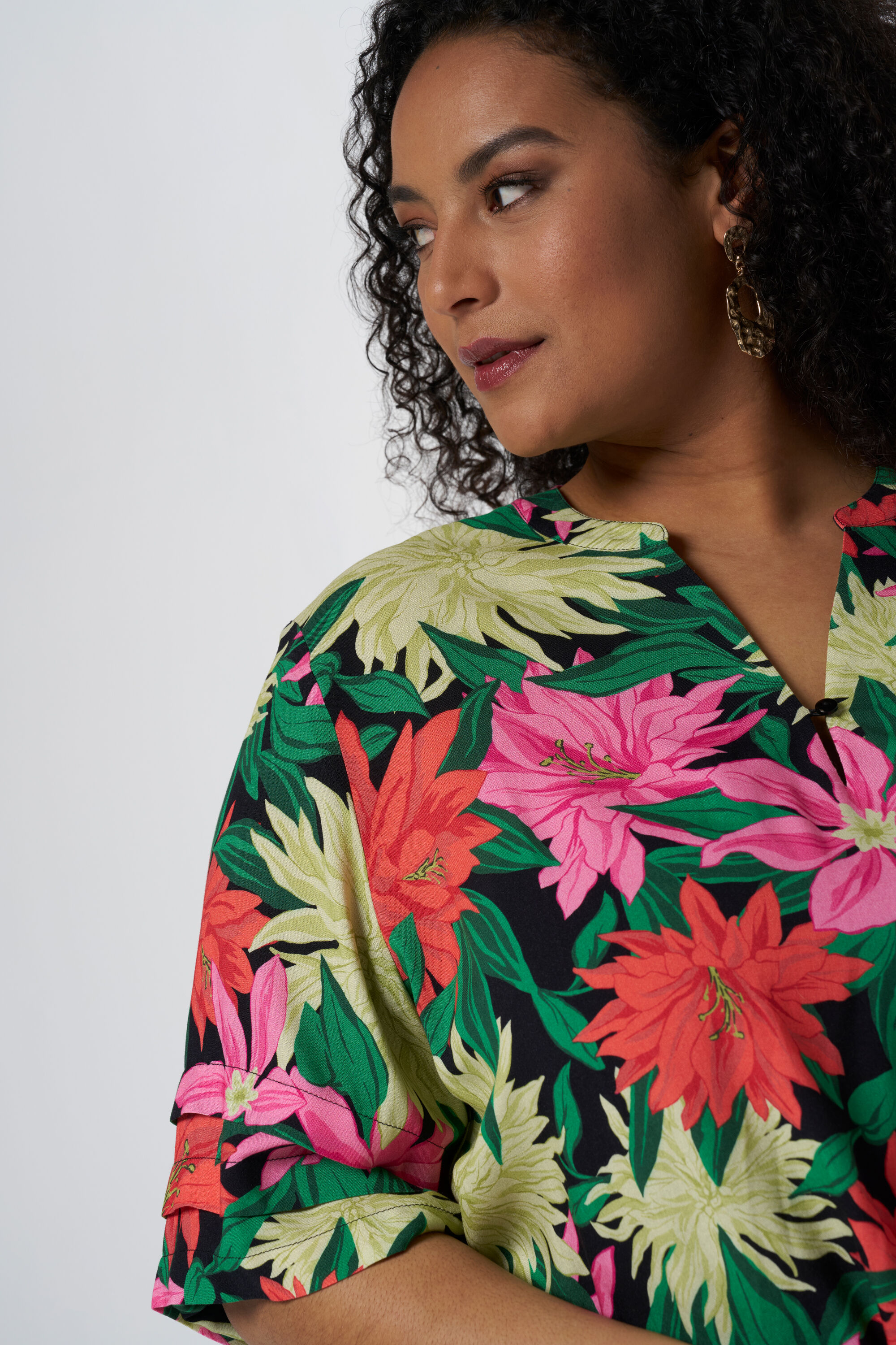 Blouse met korte mouwen en print image number 4