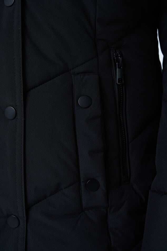 Gewatteerde jas met capuchon image number 4