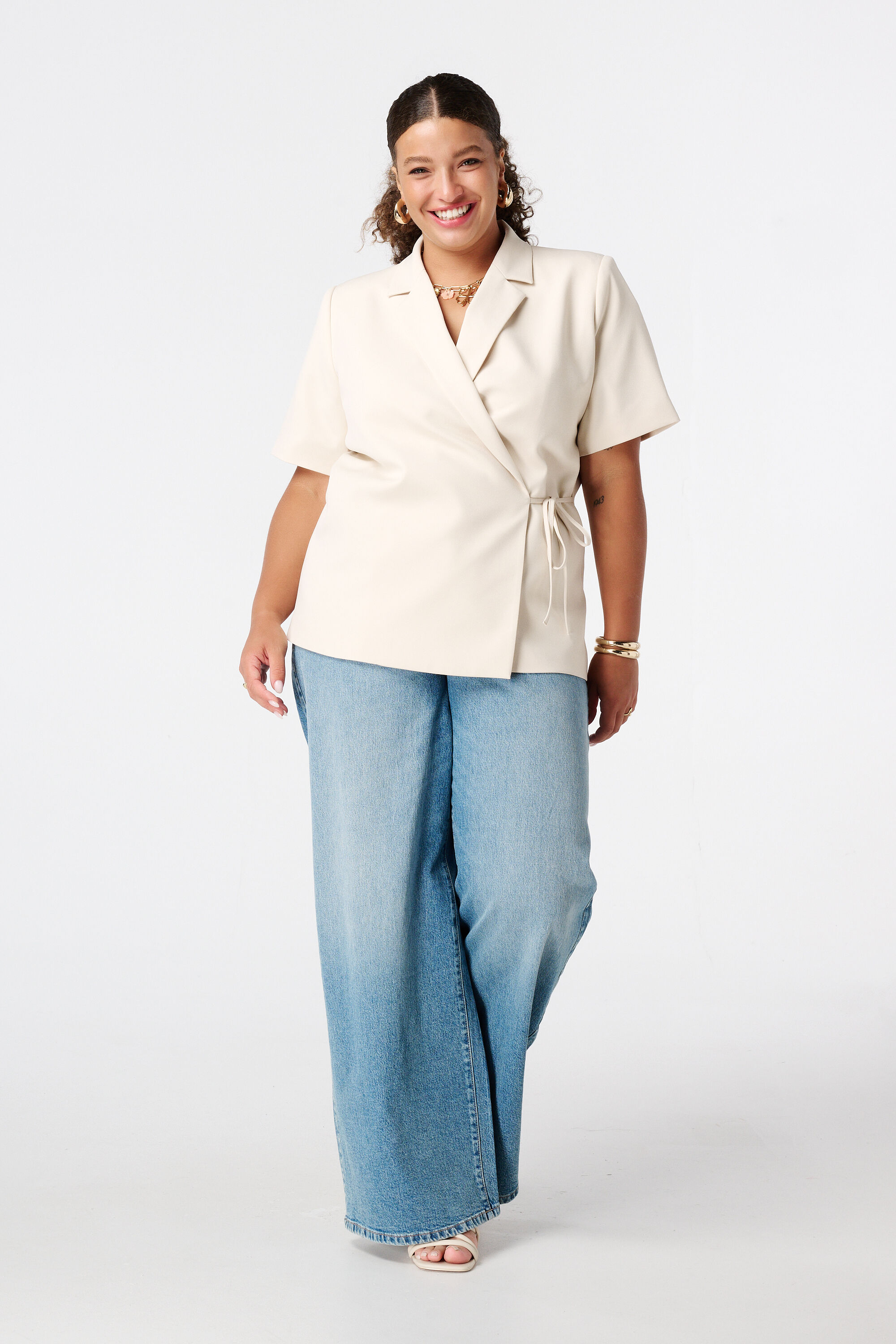 Overslag blazer korte mouwen image number 5