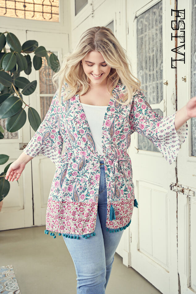 Kimono met kleurrijke print image number 0