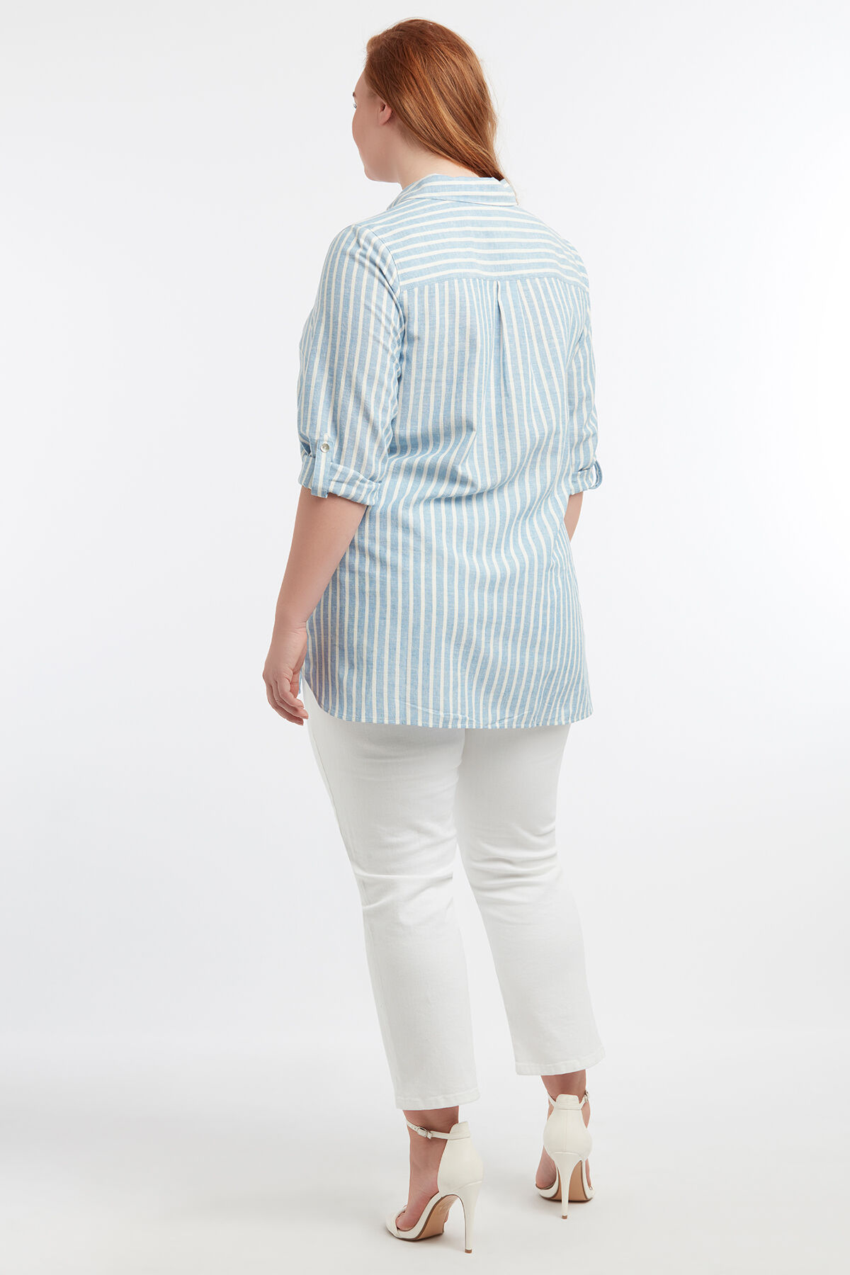 Gestreepte overhemdblouse image number 7