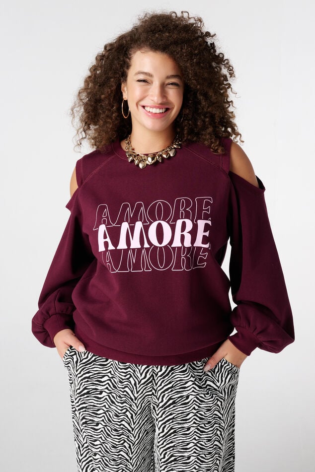 Sweater met cut-out schouder image number 0
