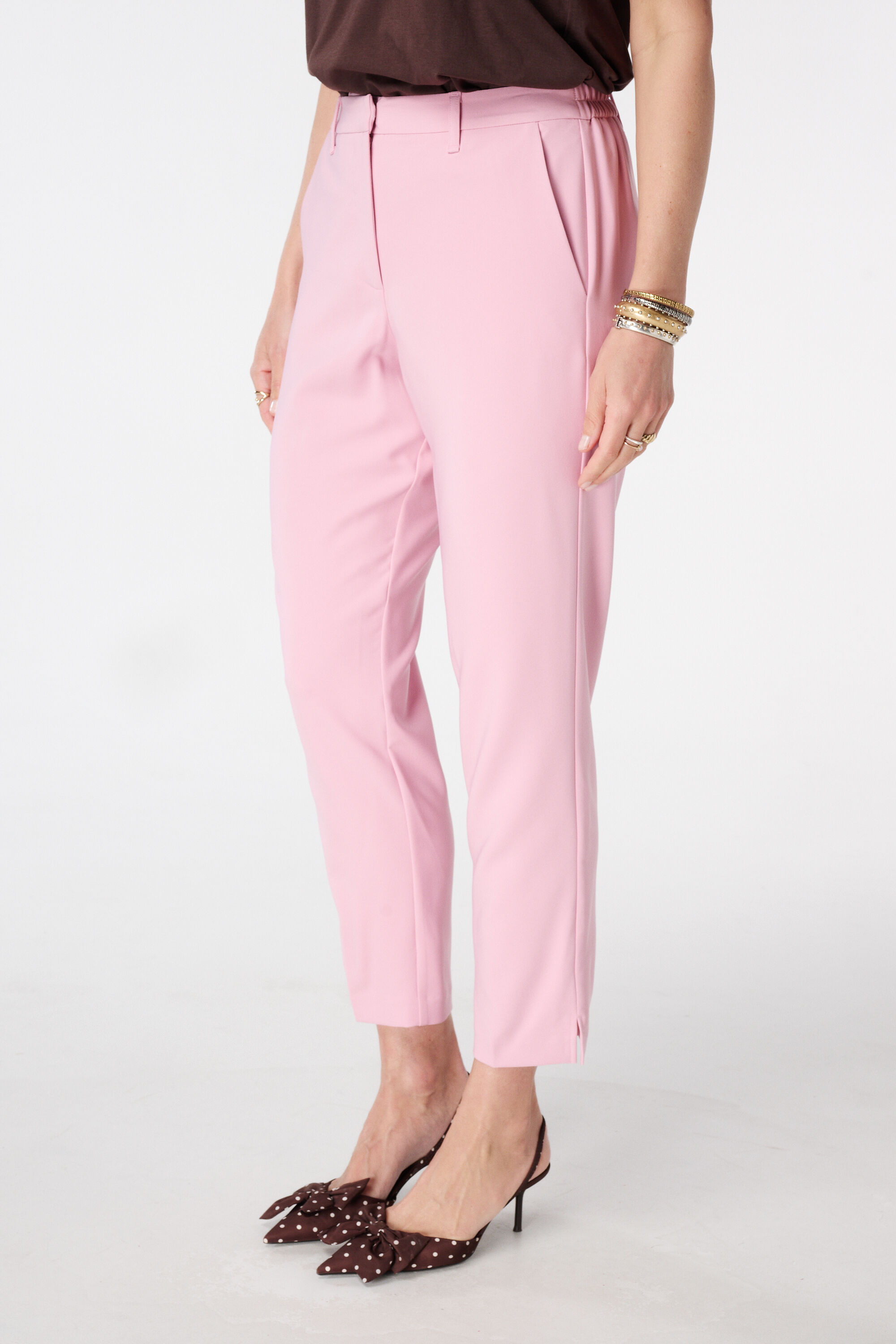 Straight leg pantalon met elastische taille image number 5