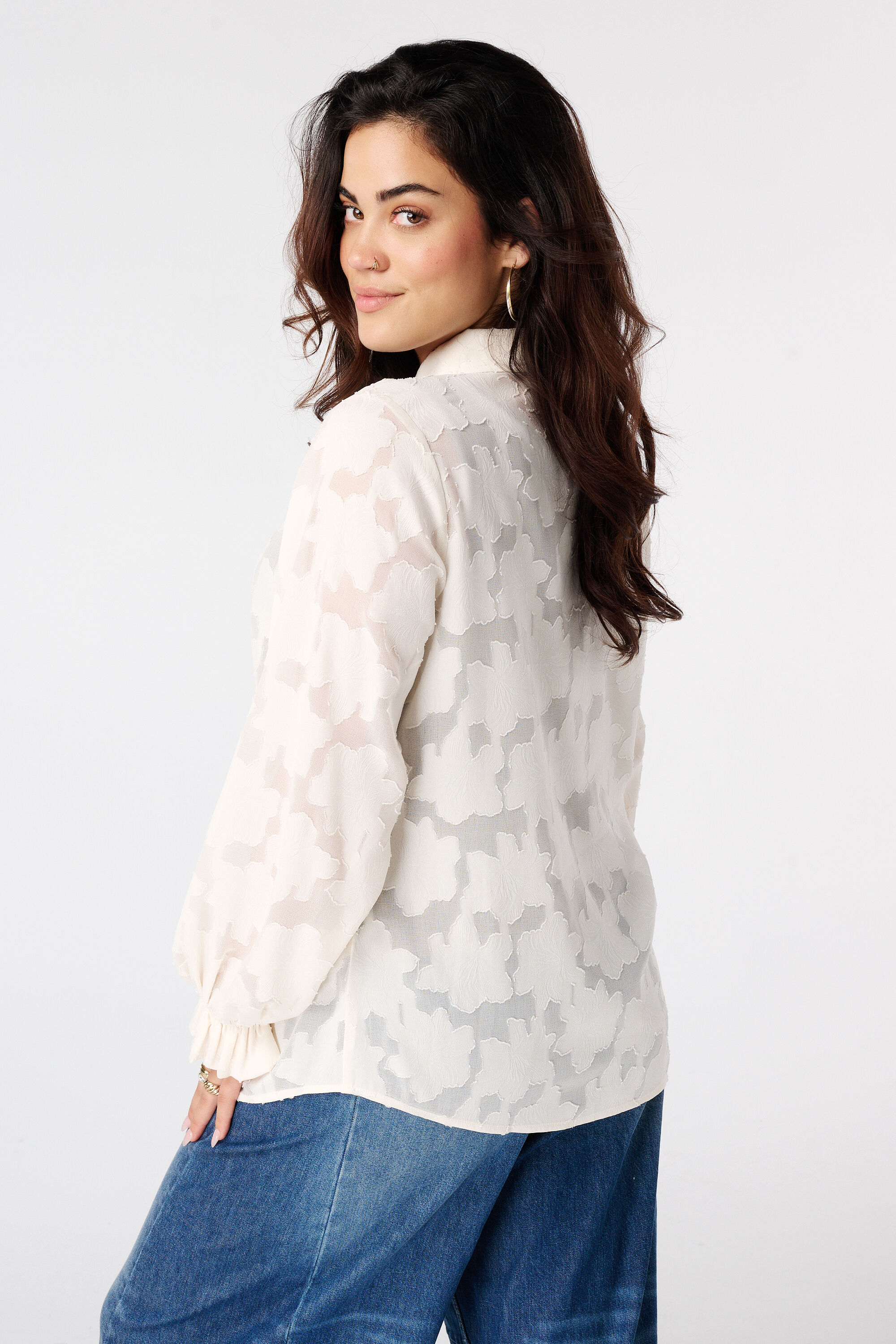 Doorschijnende blouse image number 3