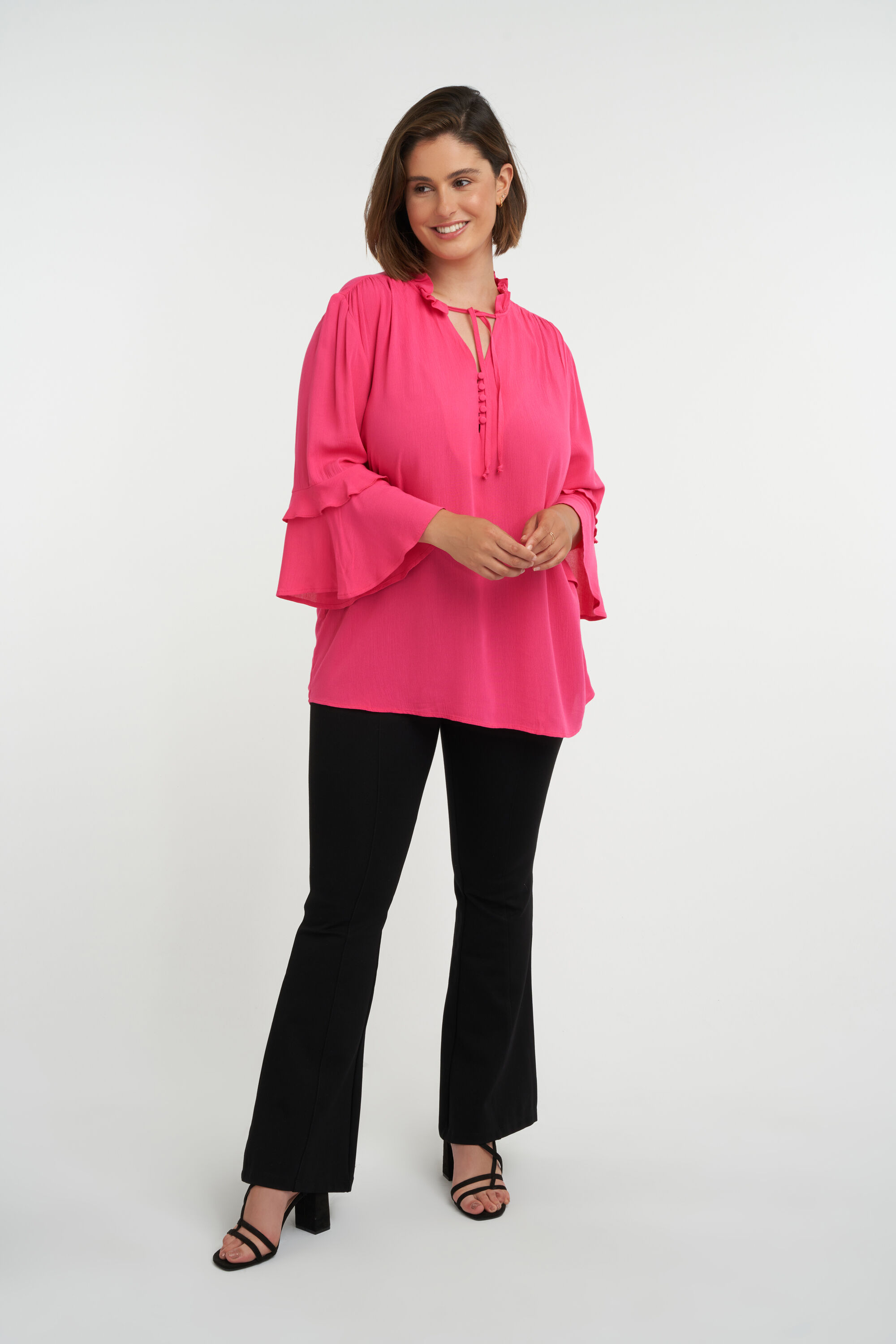 Blouse met volants en knoopjes image number 6