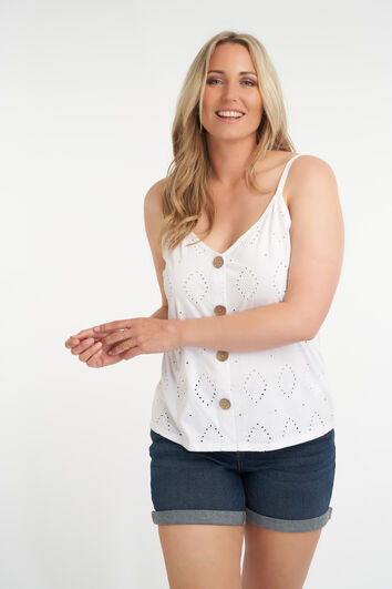 Top met broderie