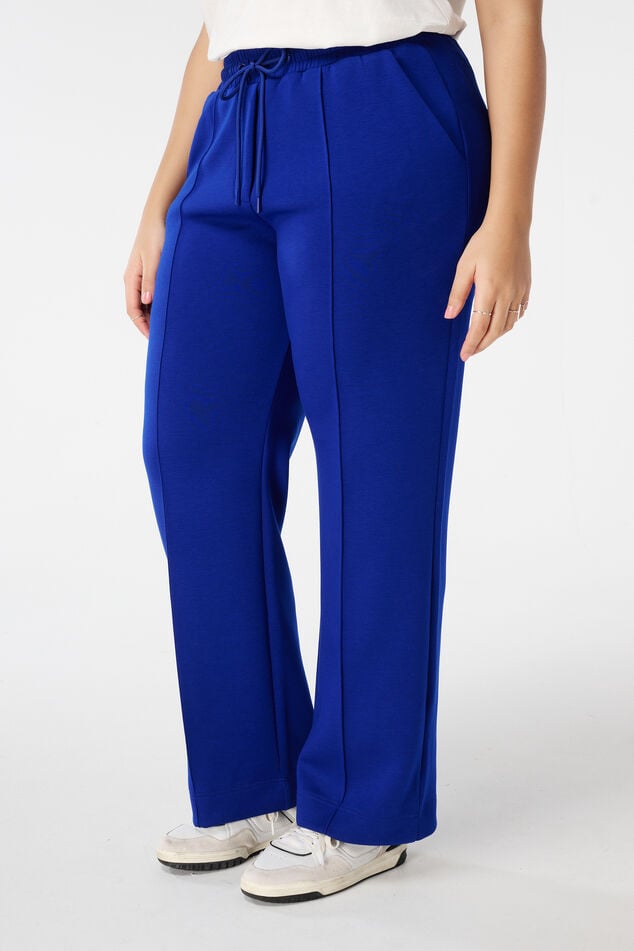 Broek met elastische taille en siernaad image number 5