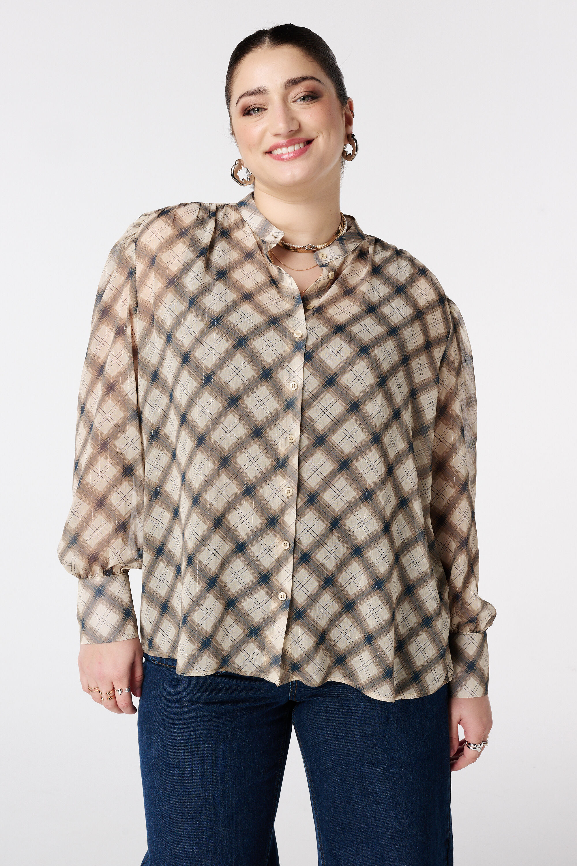 Geruite blouse