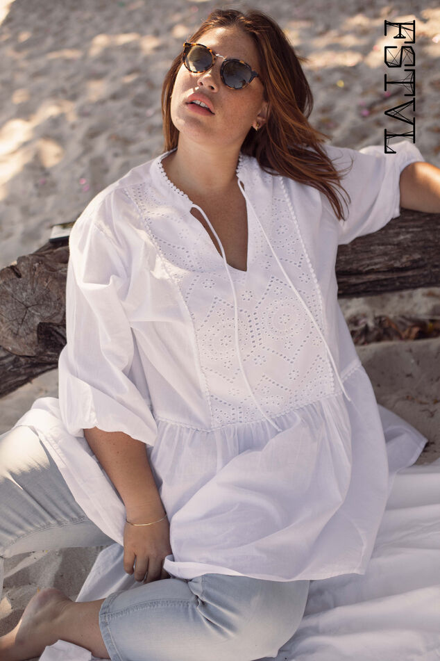 Lange blouse met volant image number 0