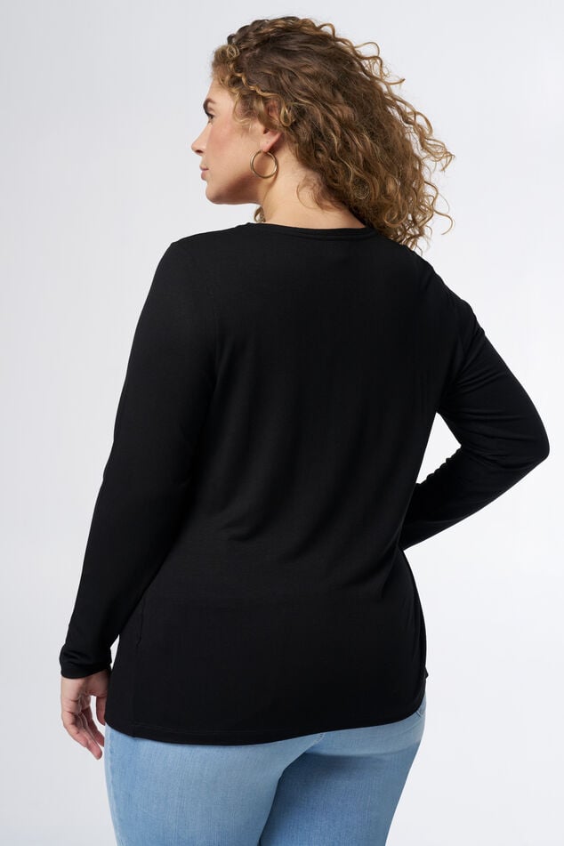 Top met lange mouwen en v-hals image number 1