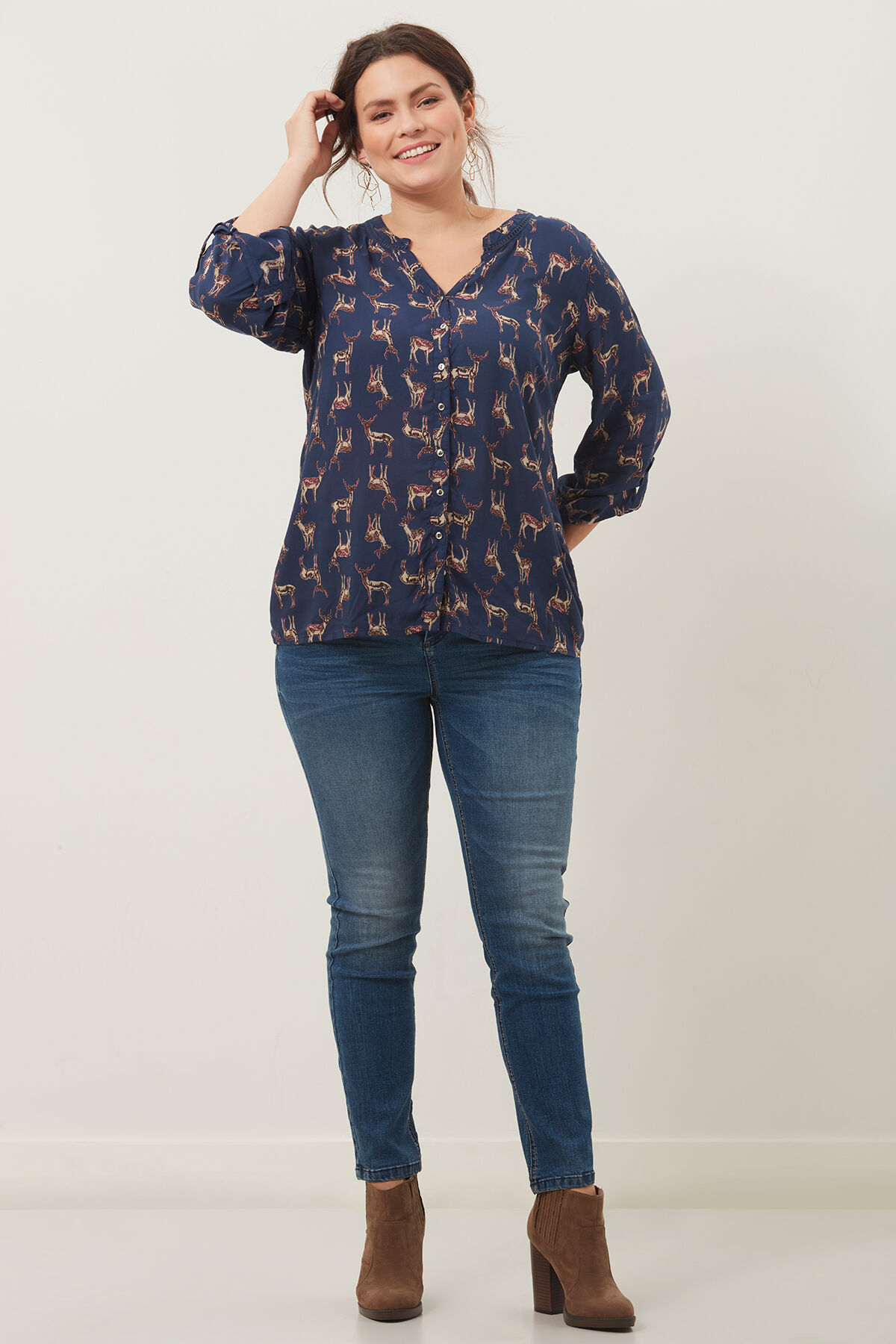 Blouse met all-over print image number 3