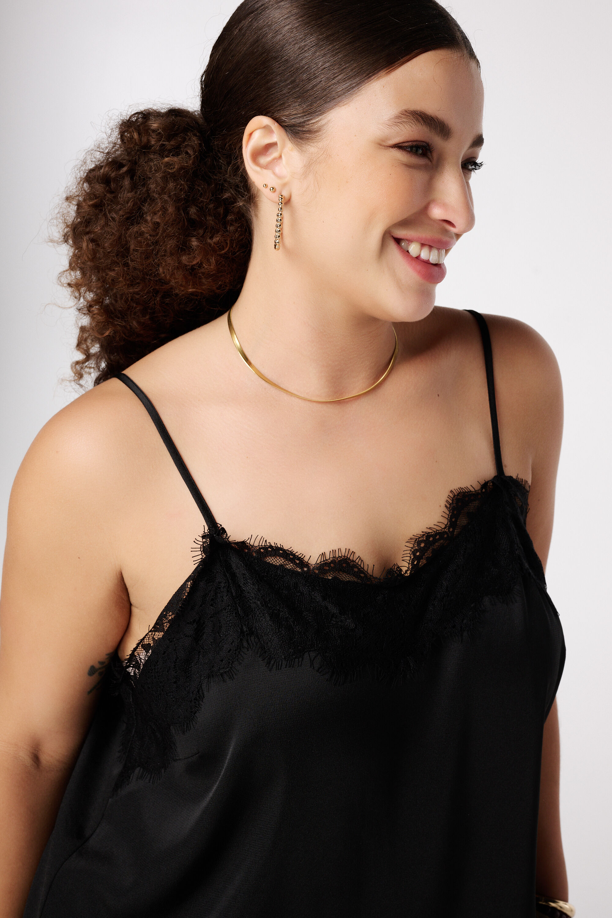 Spaghetti blouse met kant image number 4