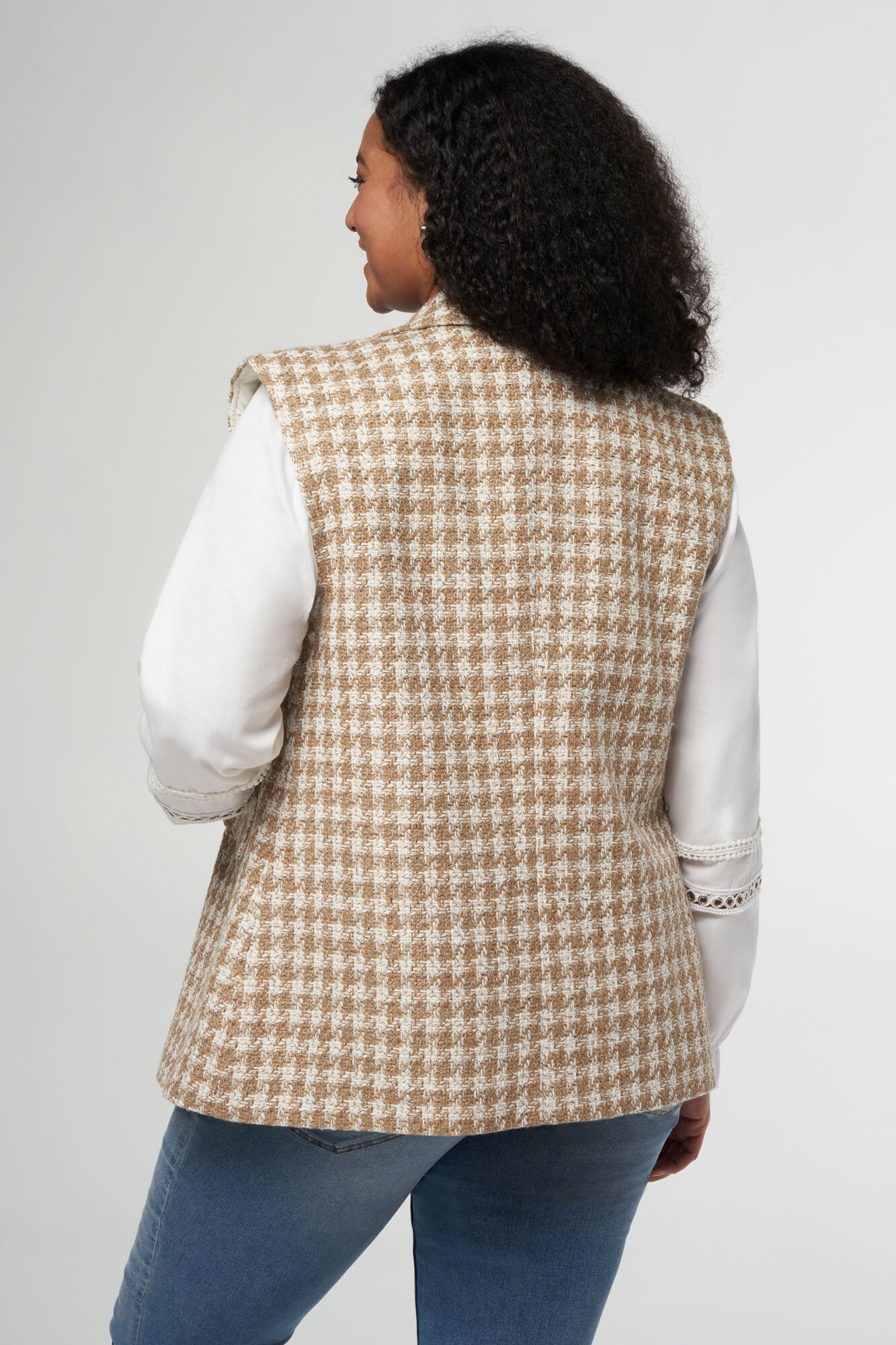 Tweekleurige tweed gilet image number 3