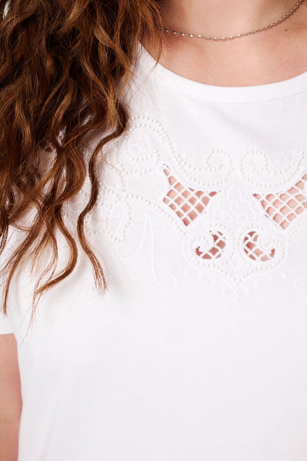 T-shirt met broderie image number 6
