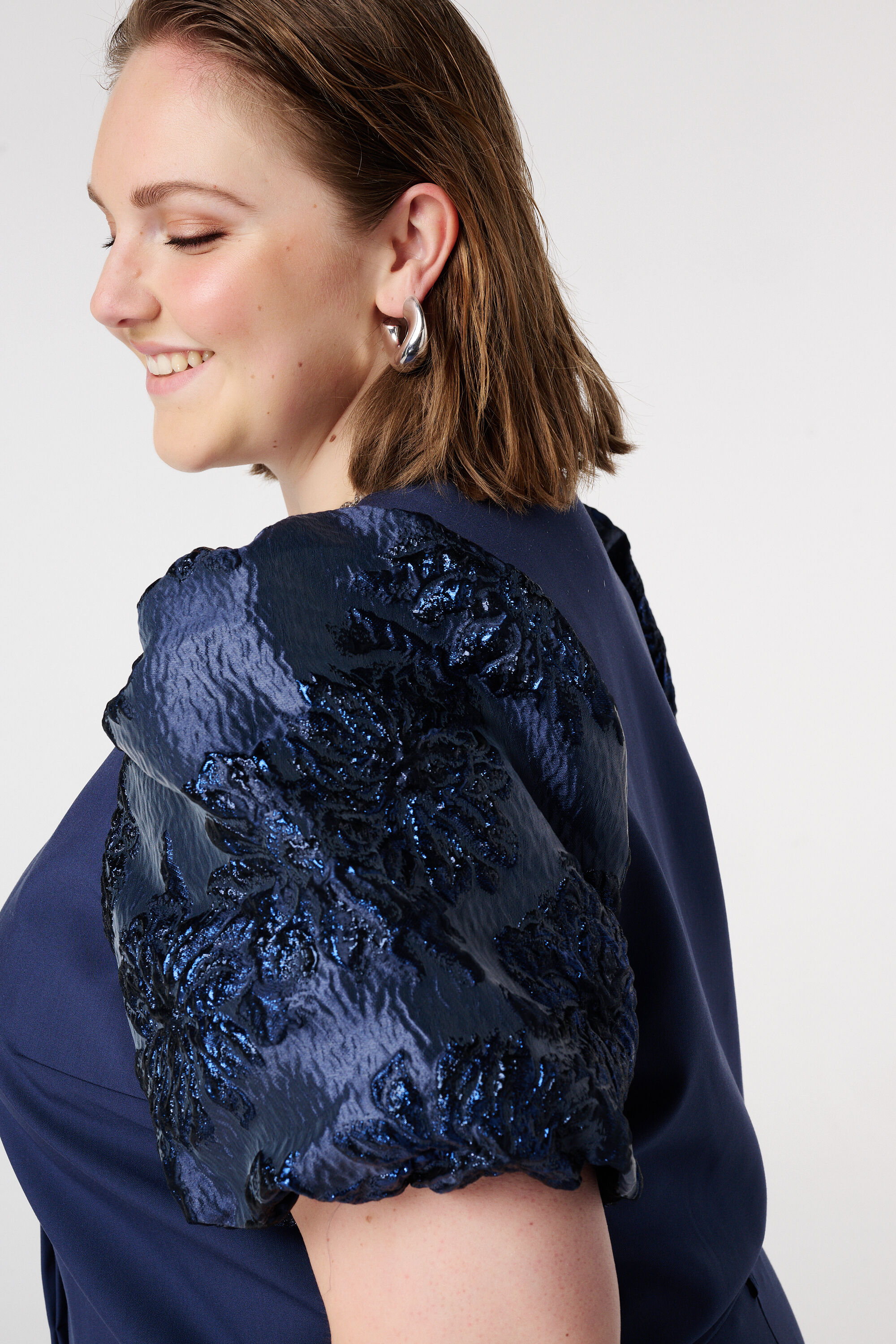 Top met jacquard mouwen image number 4