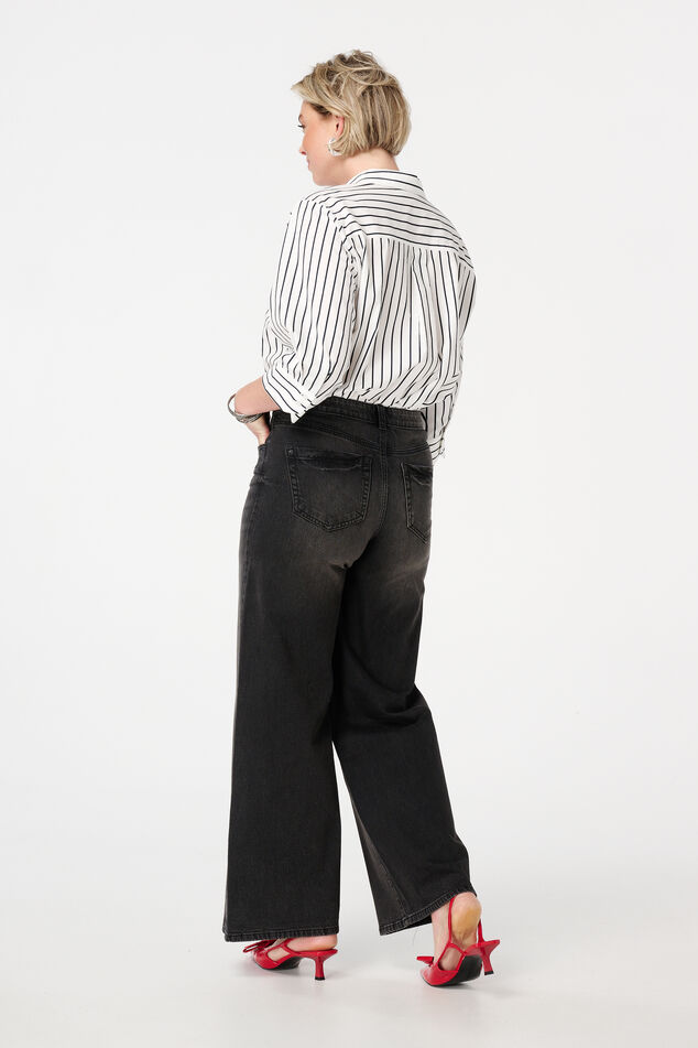 Wide leg jeans met hoge taille image number 3