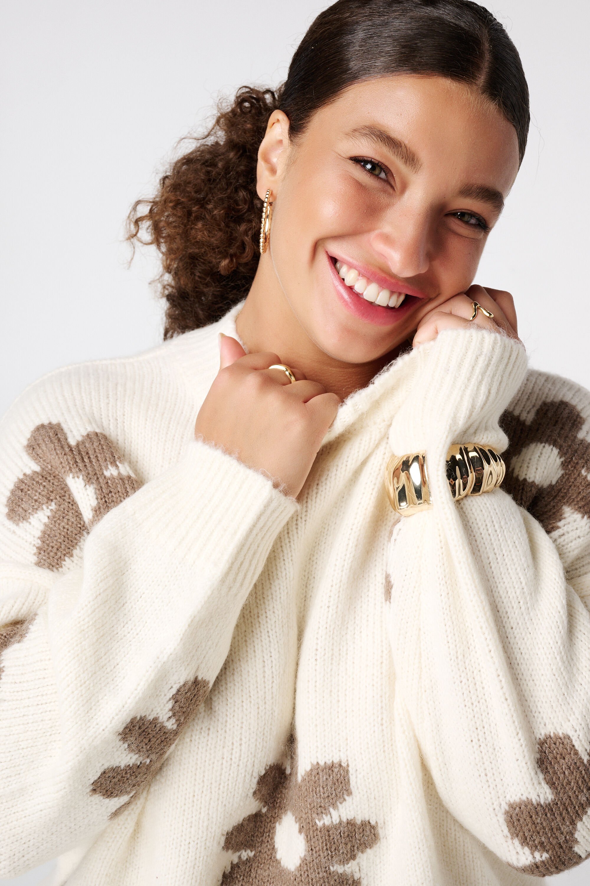 Trui met bloemen print image number 4