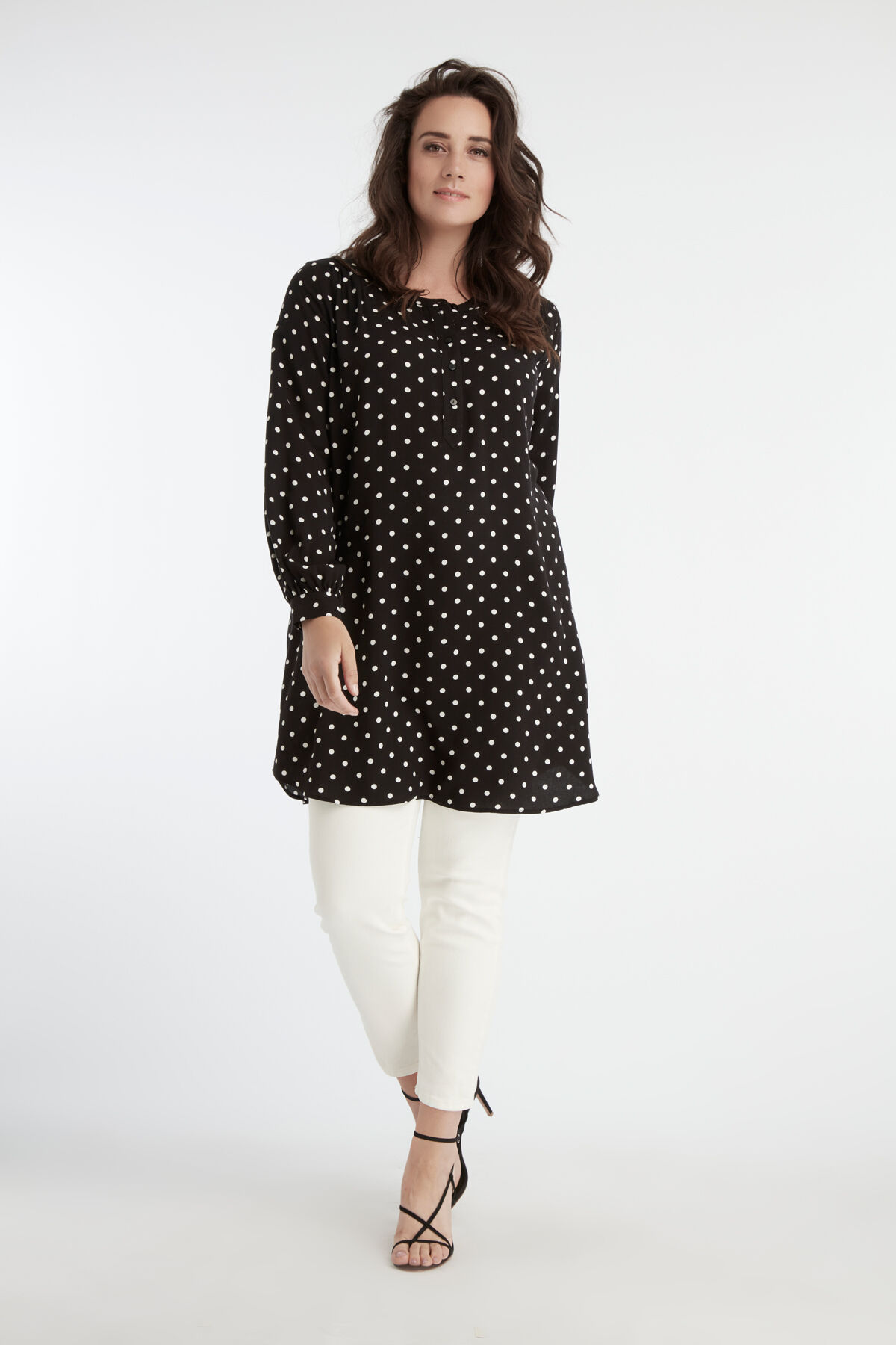Tuniek blouse met stippen image number 3