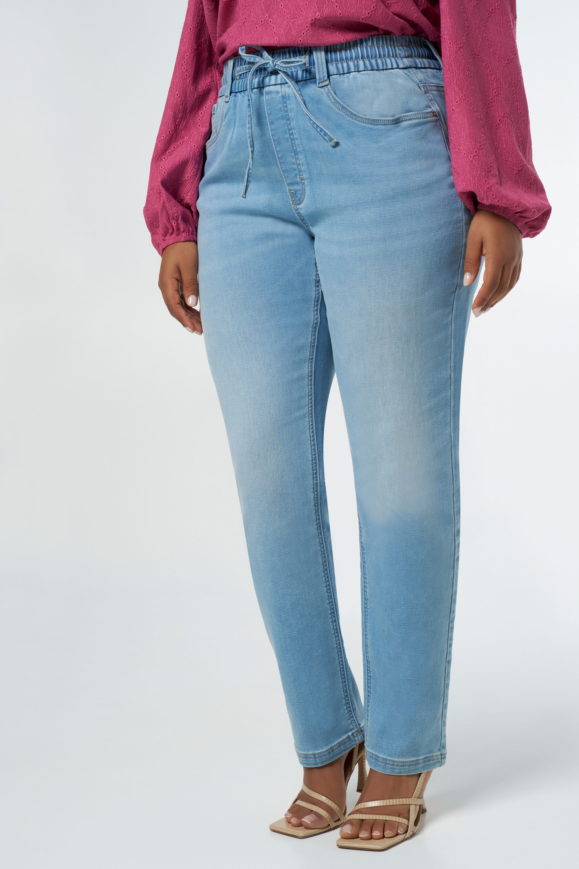 Denim jogger broek image number 5