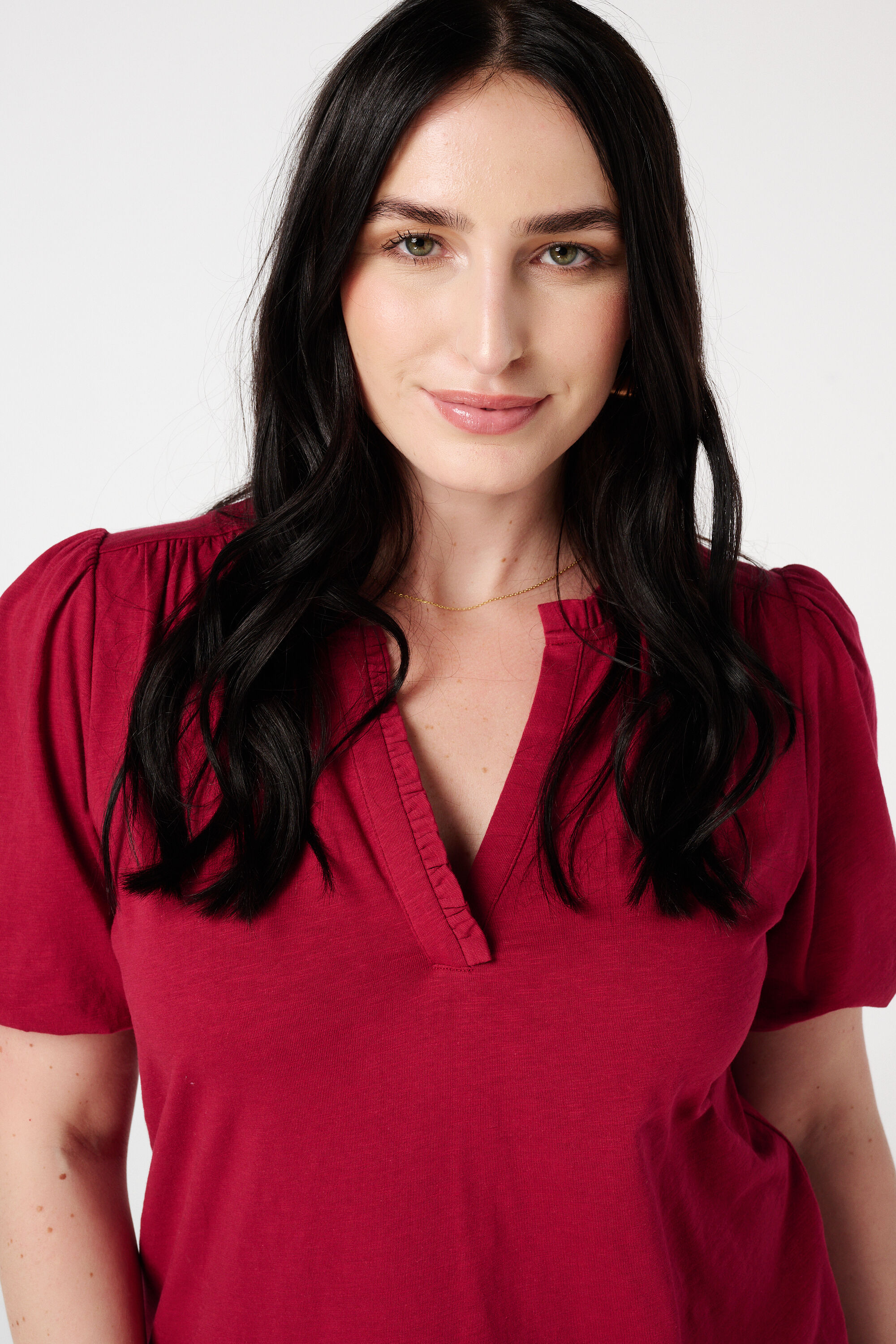 V-hals top met ruches image number 4