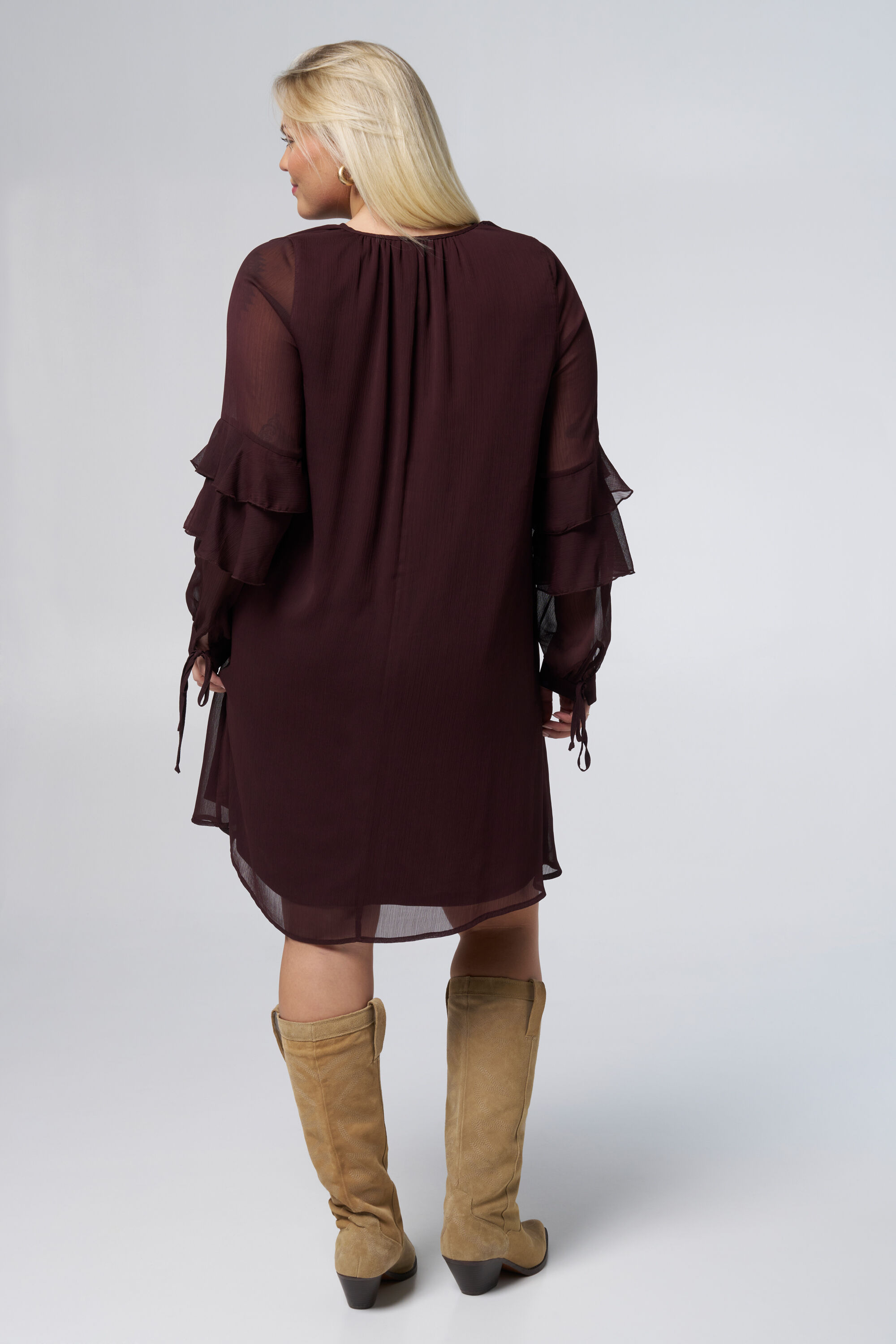 Jurk met ruffle mouwen image number 3