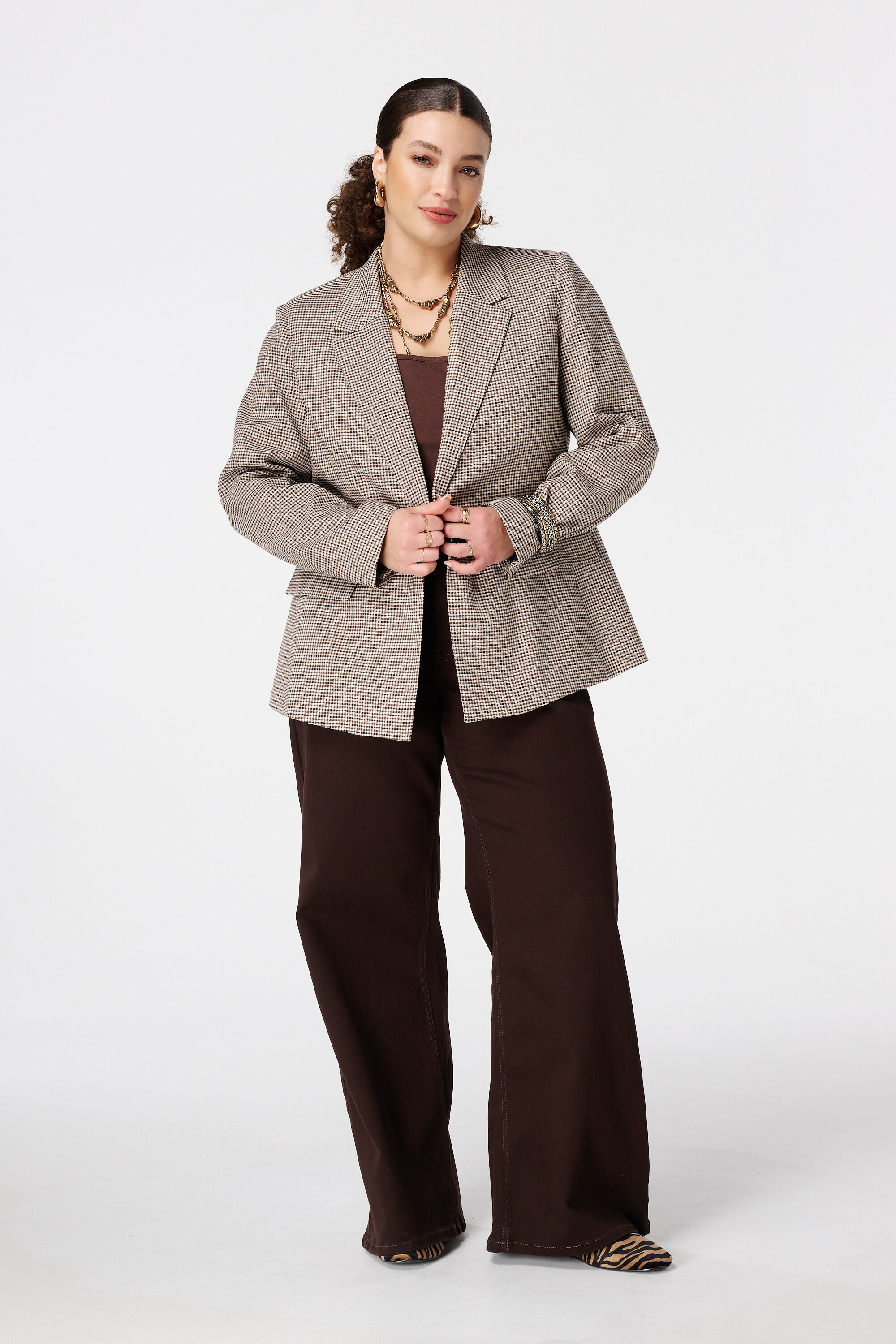 Geruite blazer met knooplsuiting image number 5