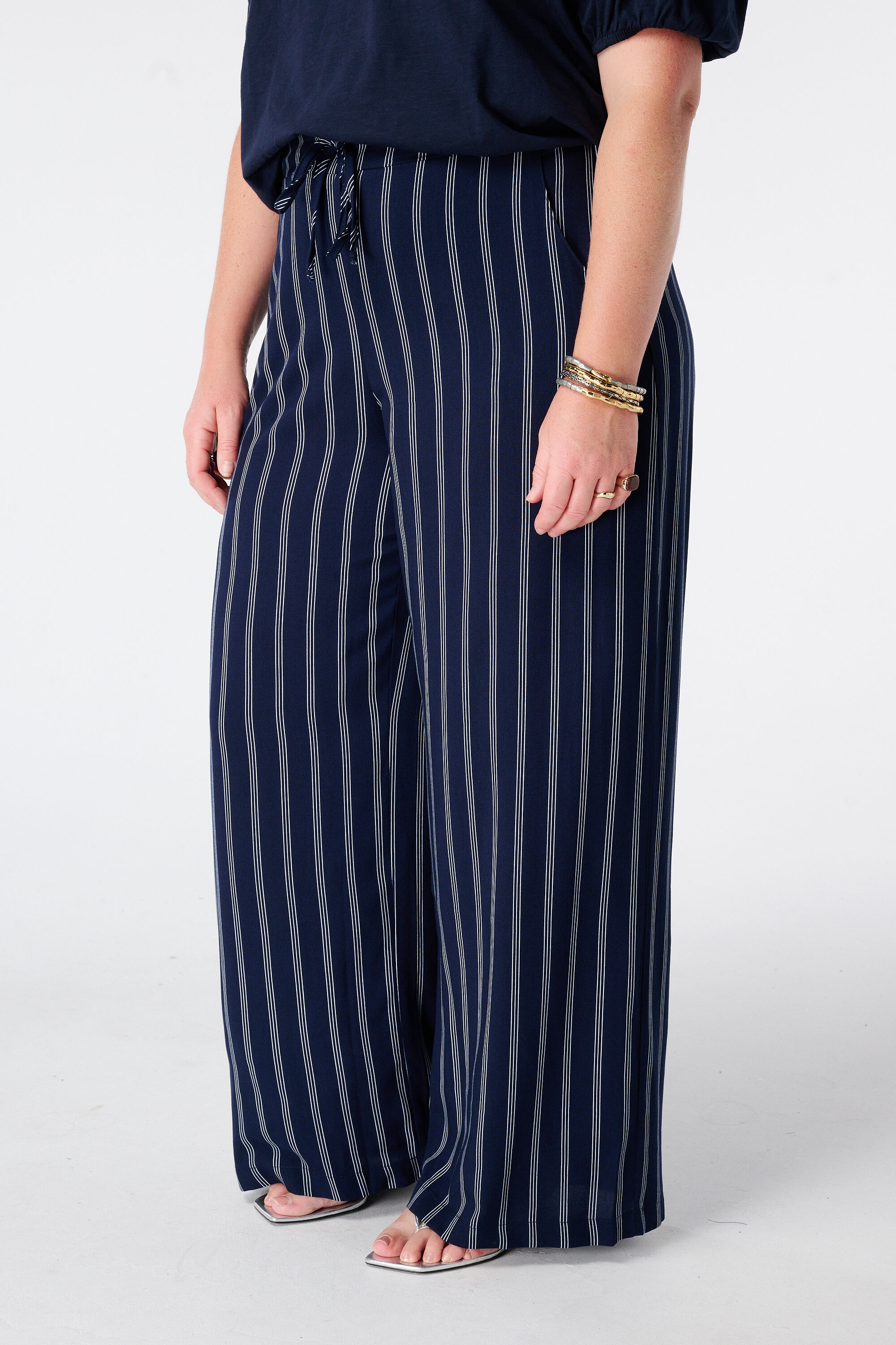 Wide leg broek met print image number 5