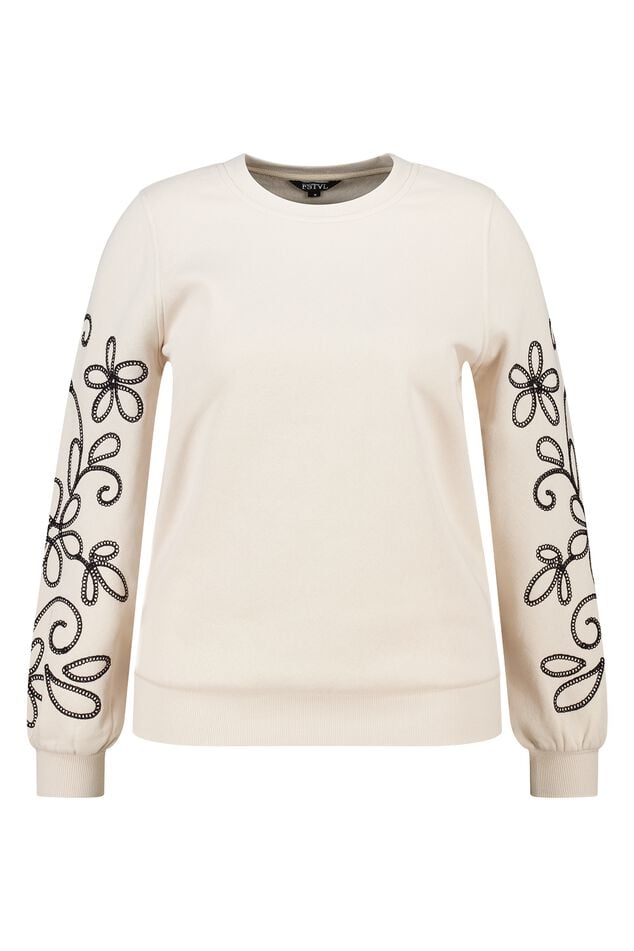 Sweater met broderie details image number 1